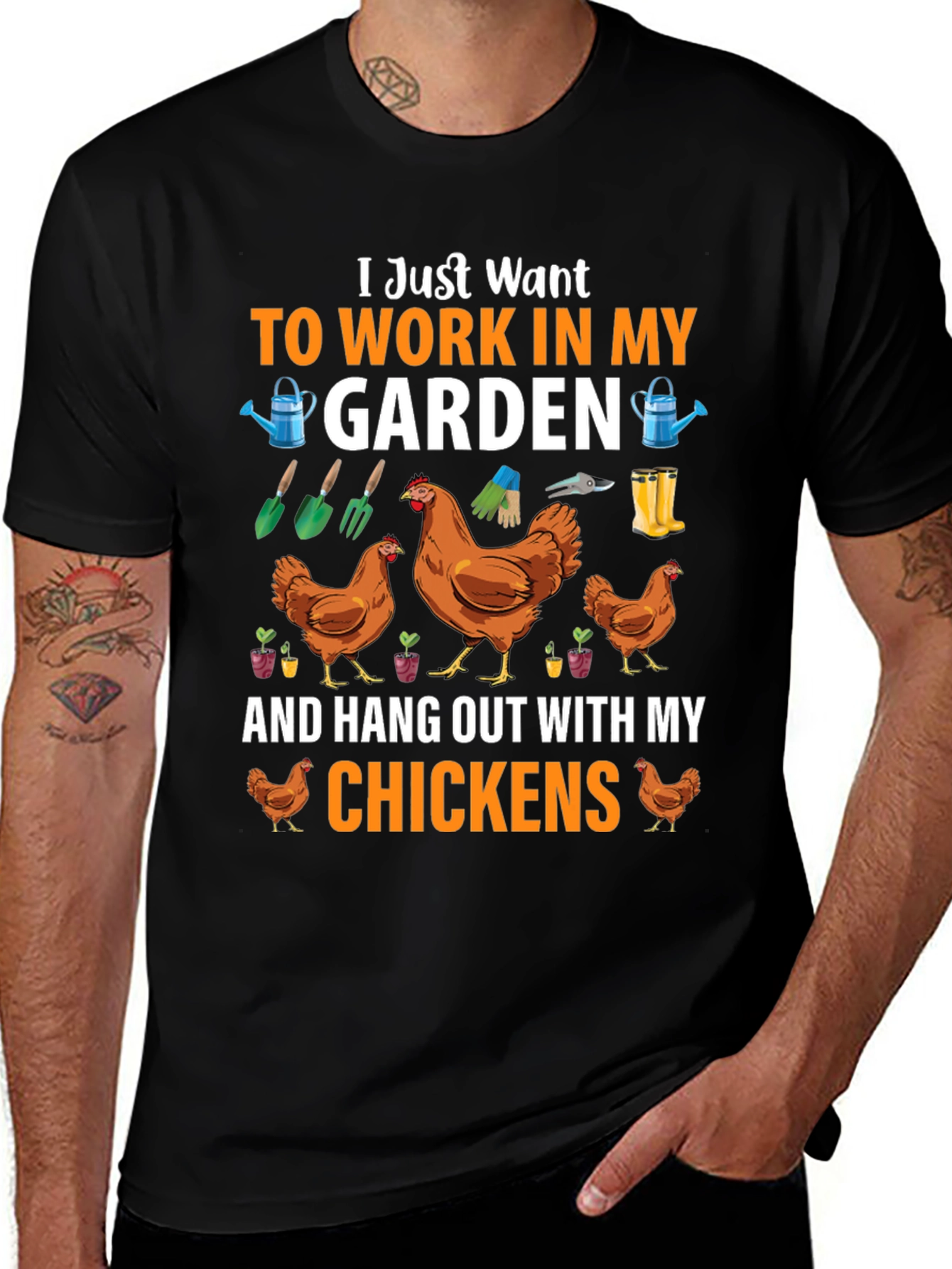 Gardening & Chickens Graphic Tee
