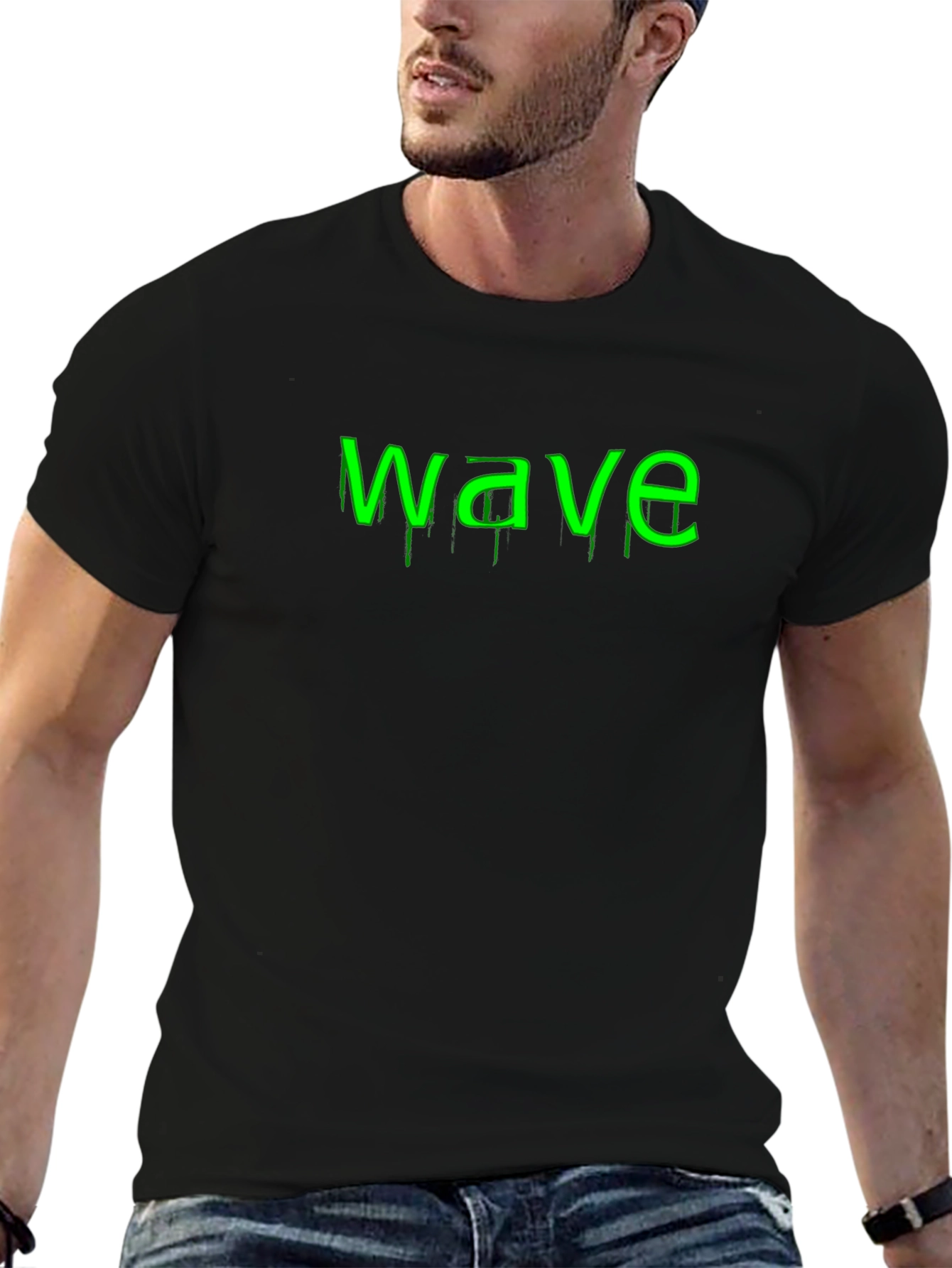 Wave Graphic Black T-Shirt