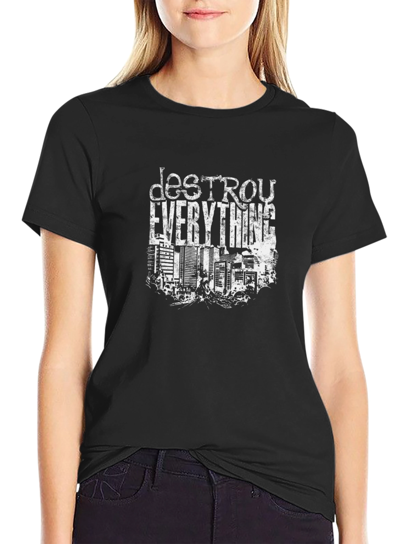 Destroy Everything Graphic Tee - Black Cotton