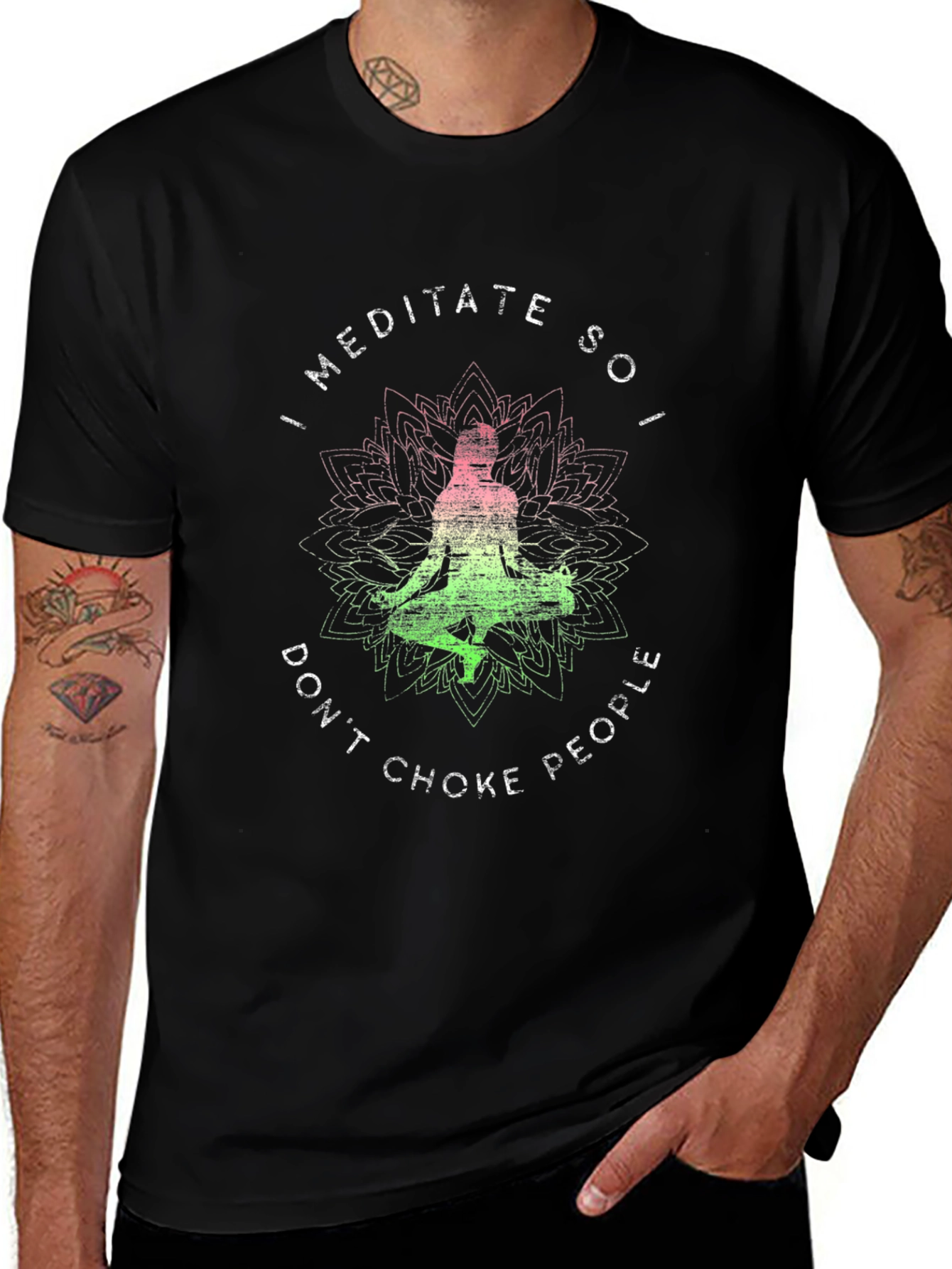 Meditate Dont Choke People Graphic Tee
