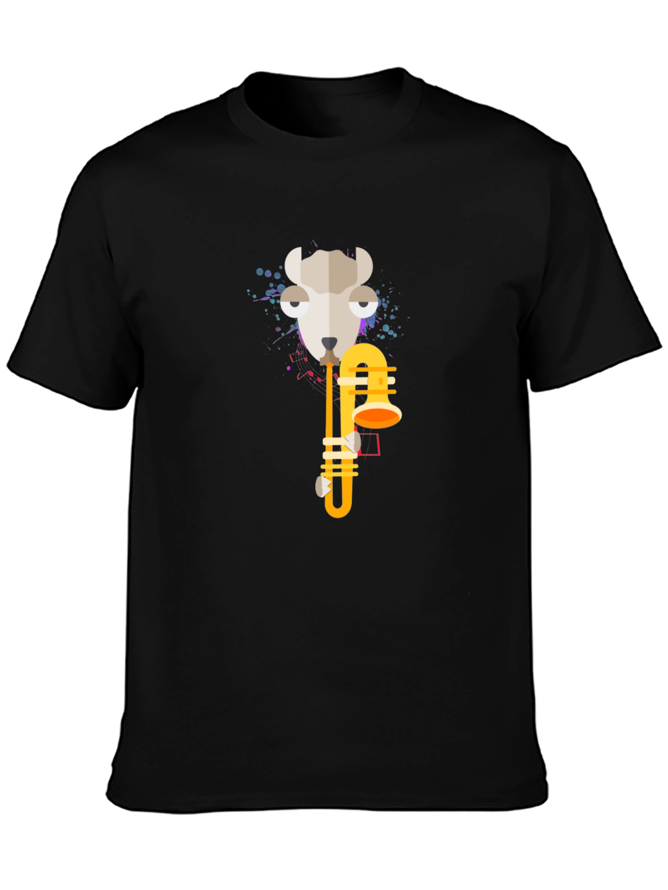 Goat Trombone T-Shirt - Cool Animal Music Tee