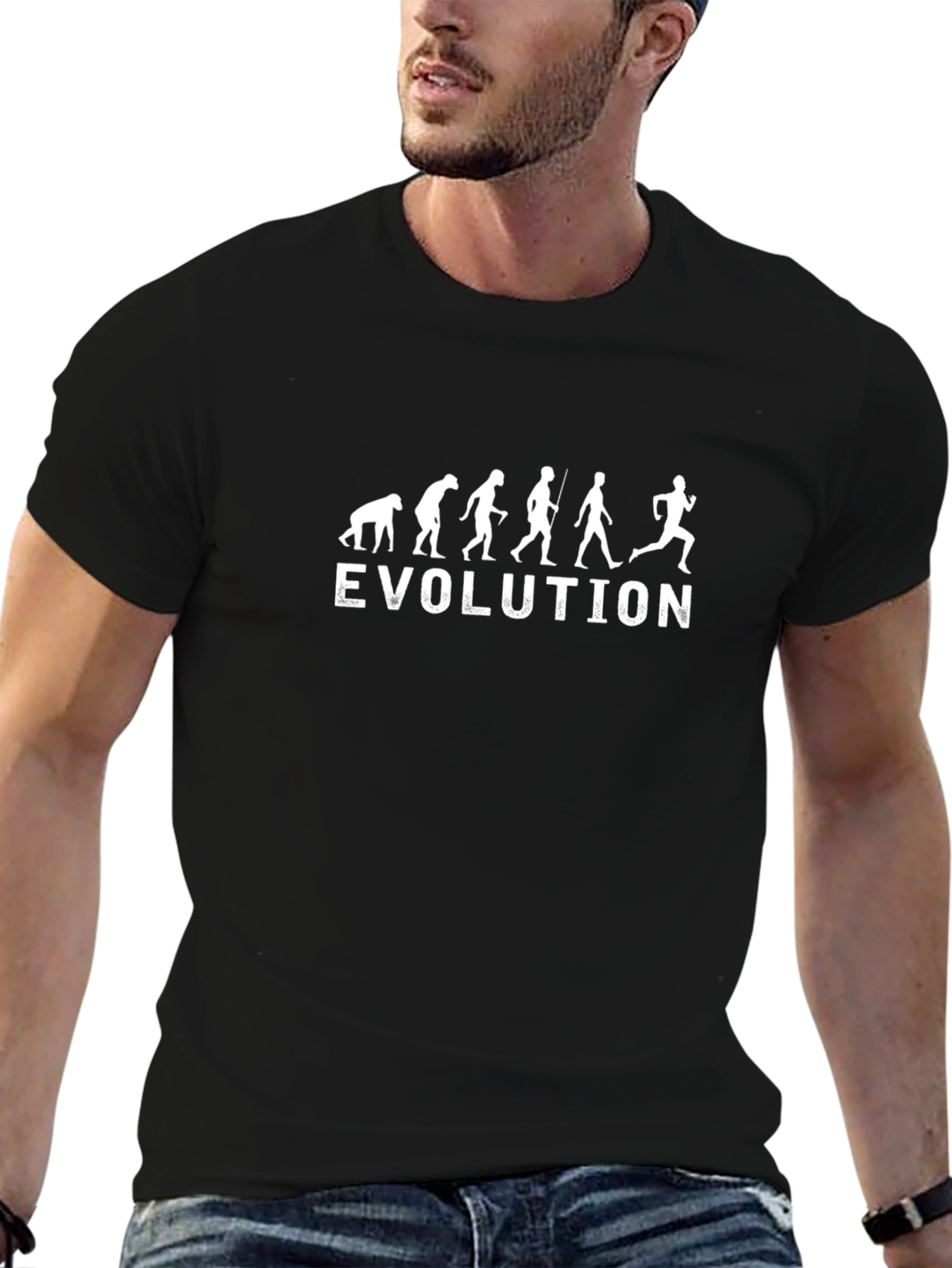 Evolution Running T-Shirt - Black Funny Runner Tee