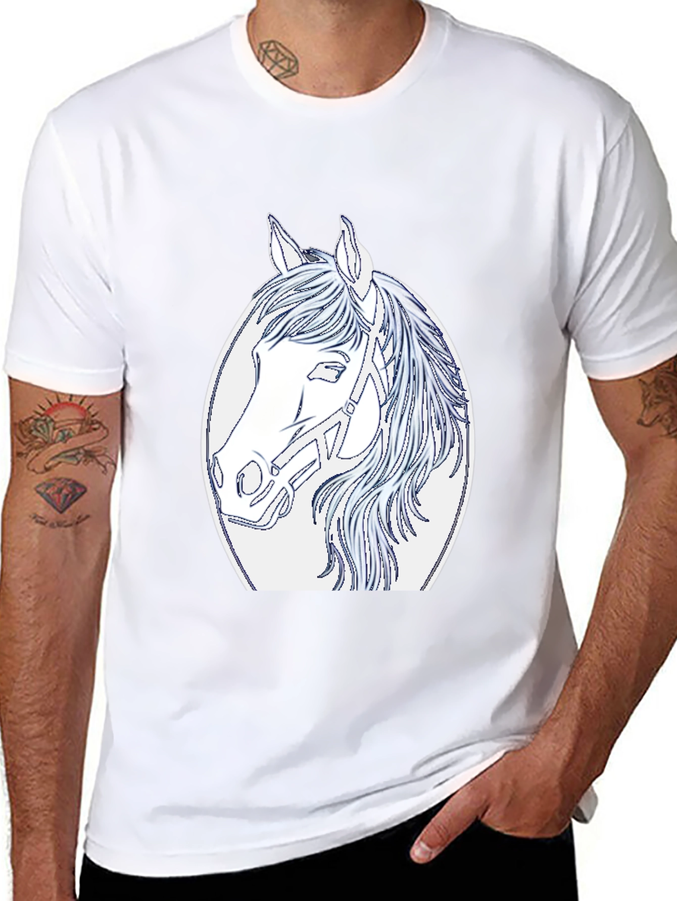 Horse Graphic Tee - Black Unisex T-Shirt