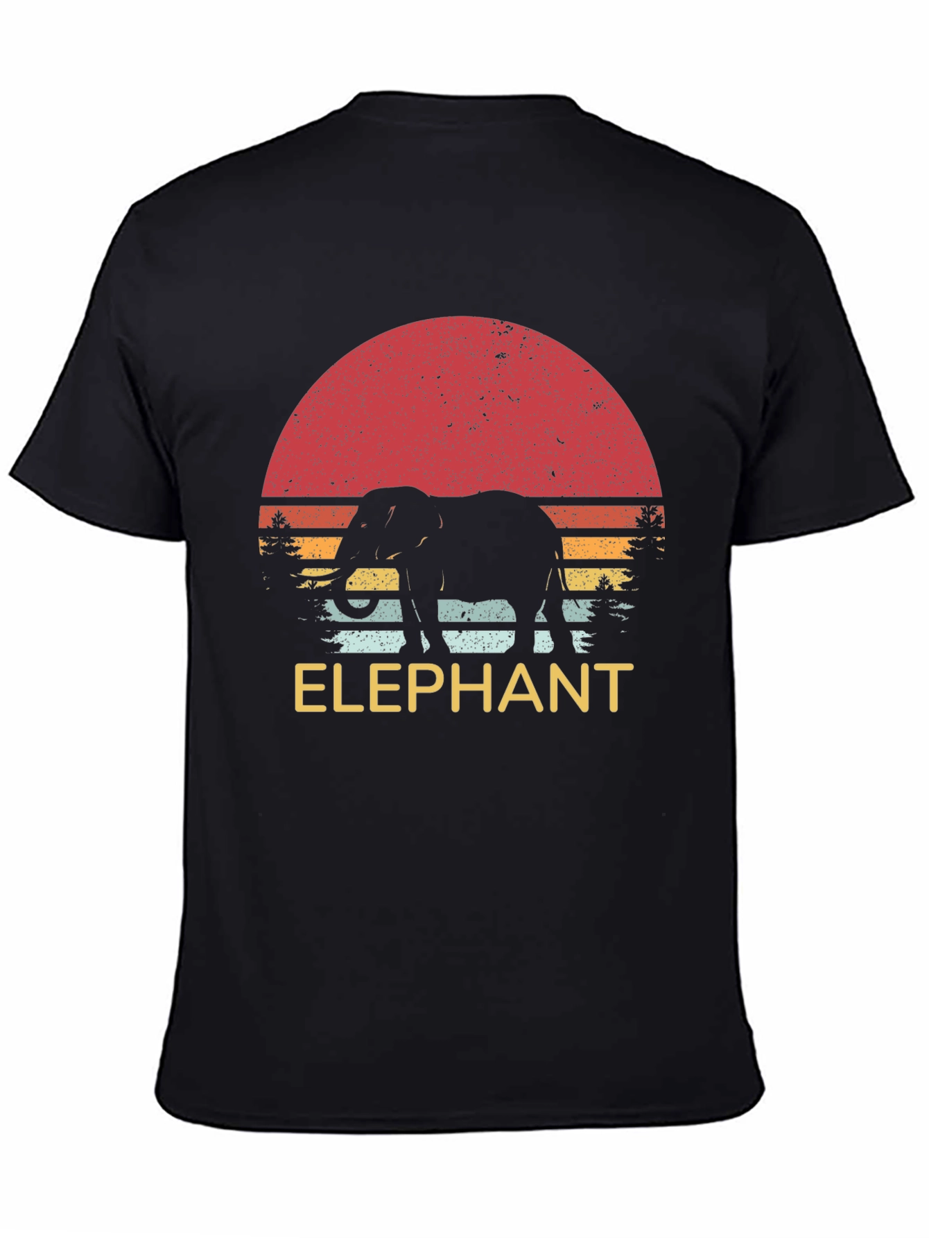 Retro Elephant Sunset Graphic Tee - Unisex