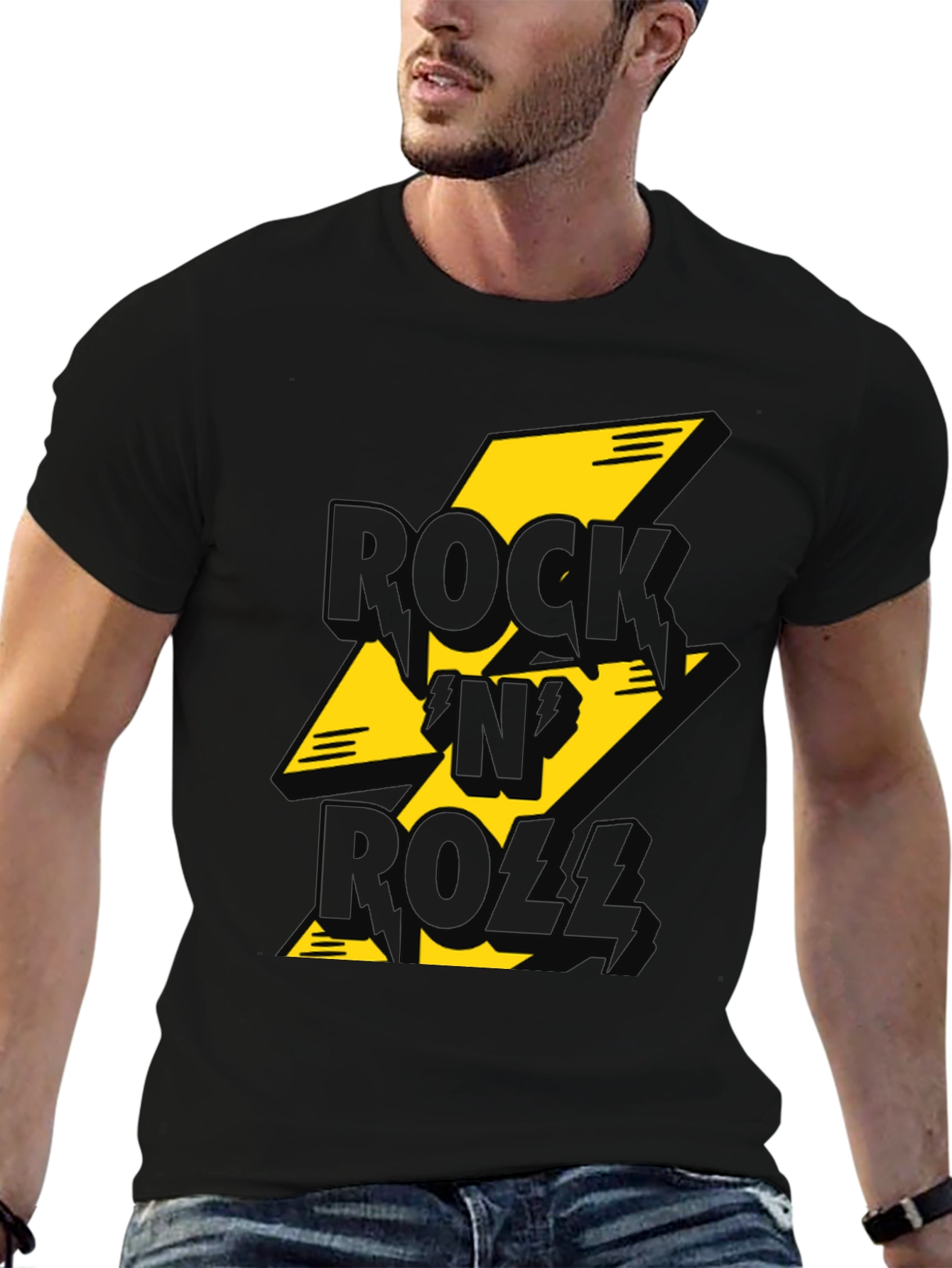 Rock n Roll Graphic Tee - Black T-Shirt