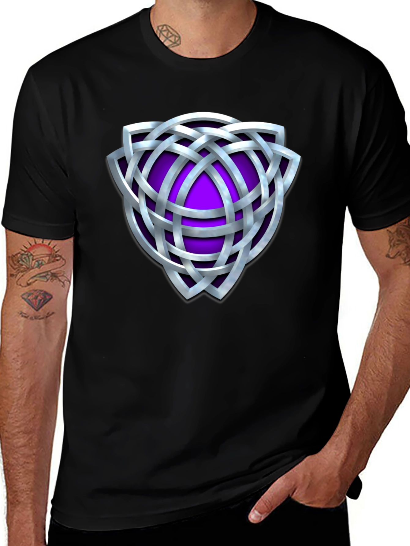 Celtic Knot Purple Shield Graphic T-Shirt