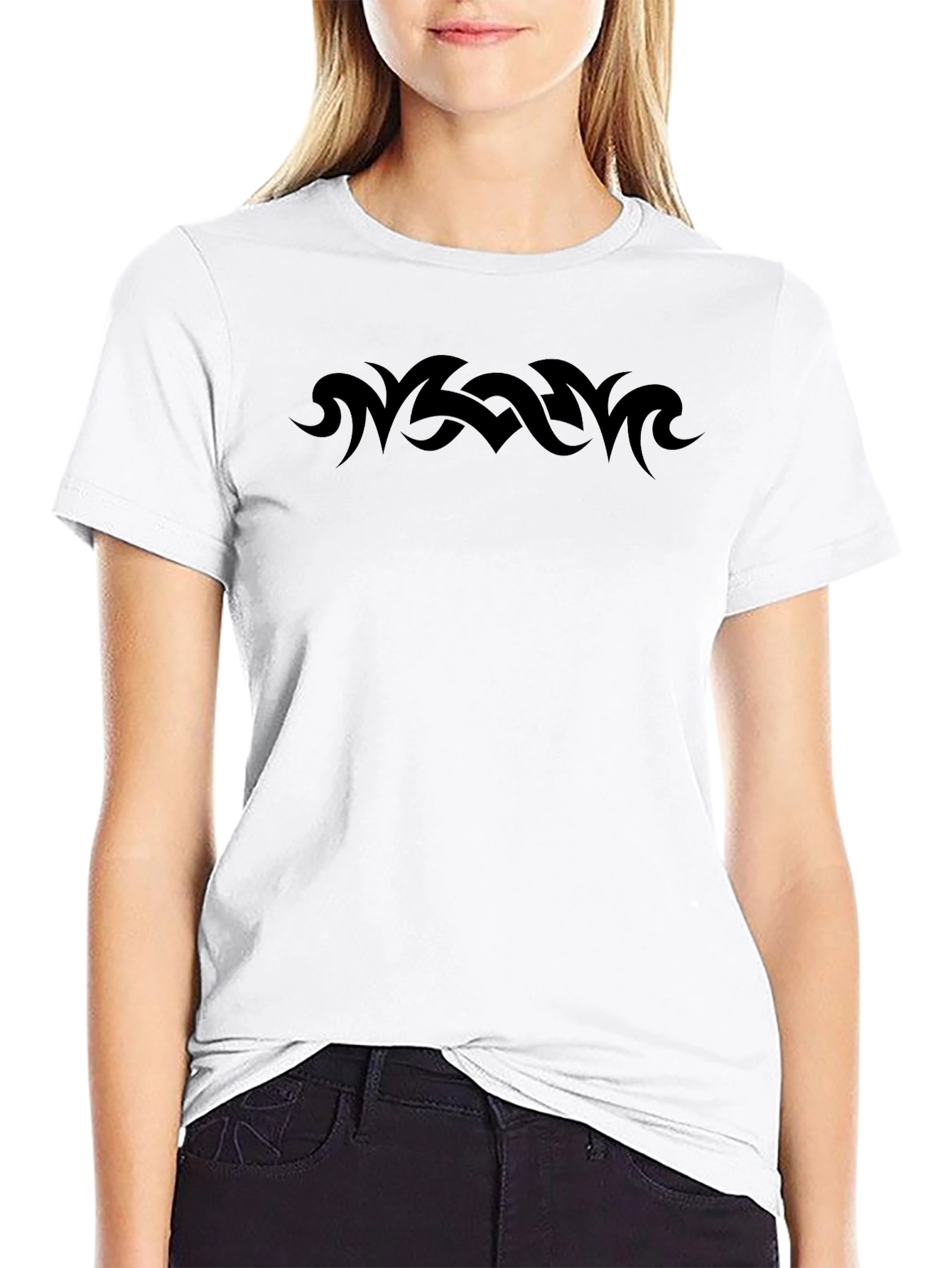Mens Black T-Shirt with Tribal Graphic