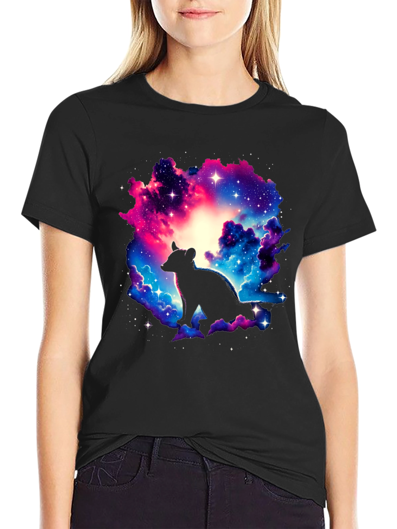 Galaxy Hyena Graphic T-Shirt