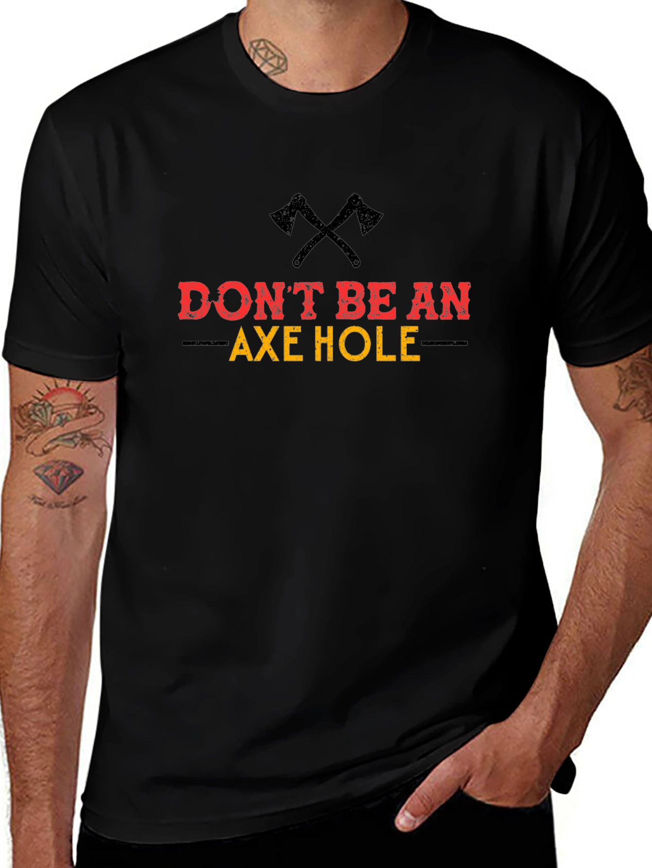 Dont Be An Axe Hole Graphic Tee - Black
