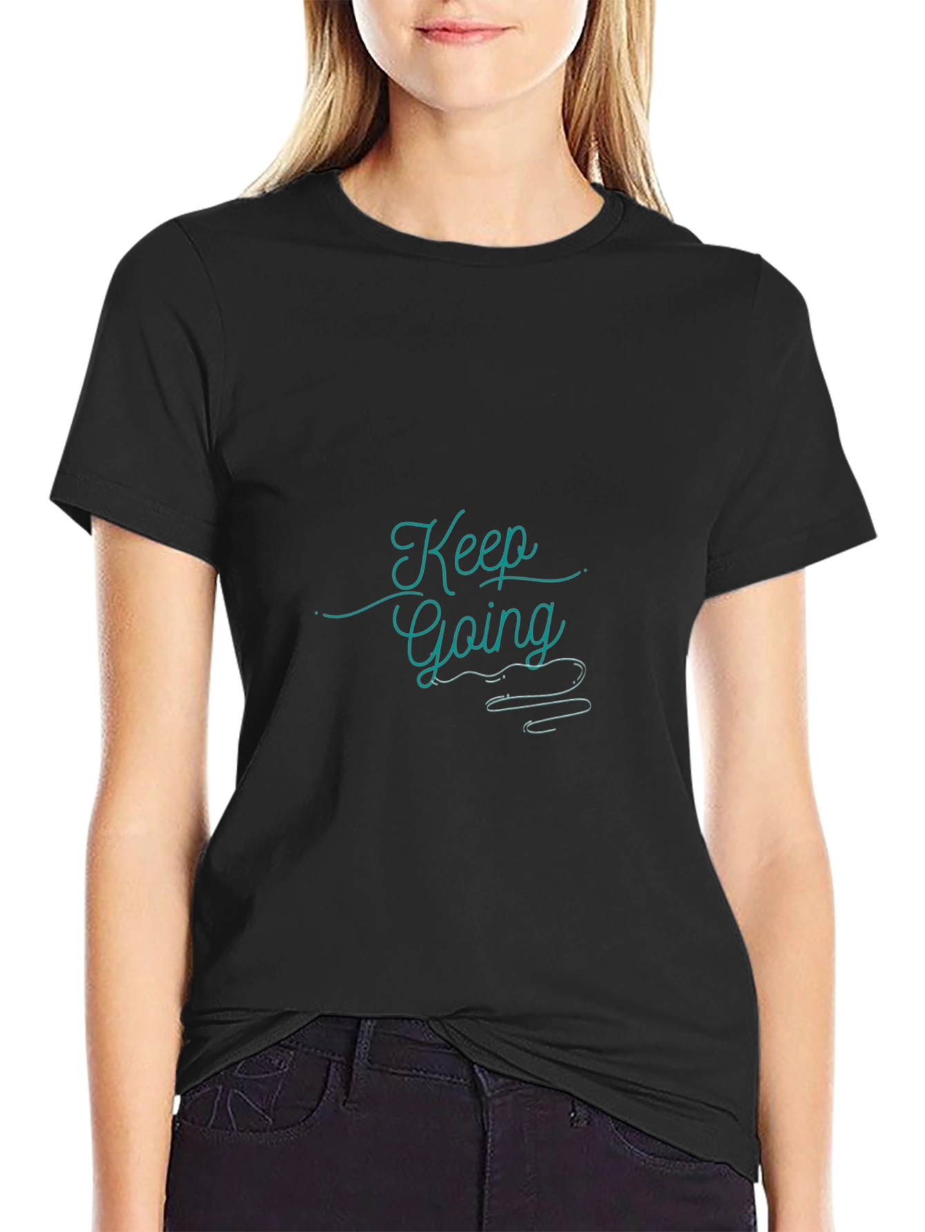 Keep Going Black Graphic Tee