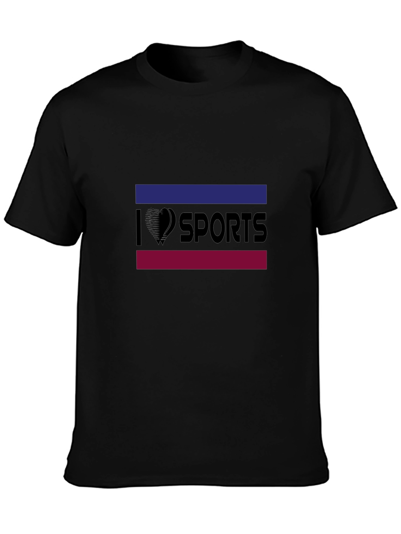 I Heart Sports Black Graphic Tee