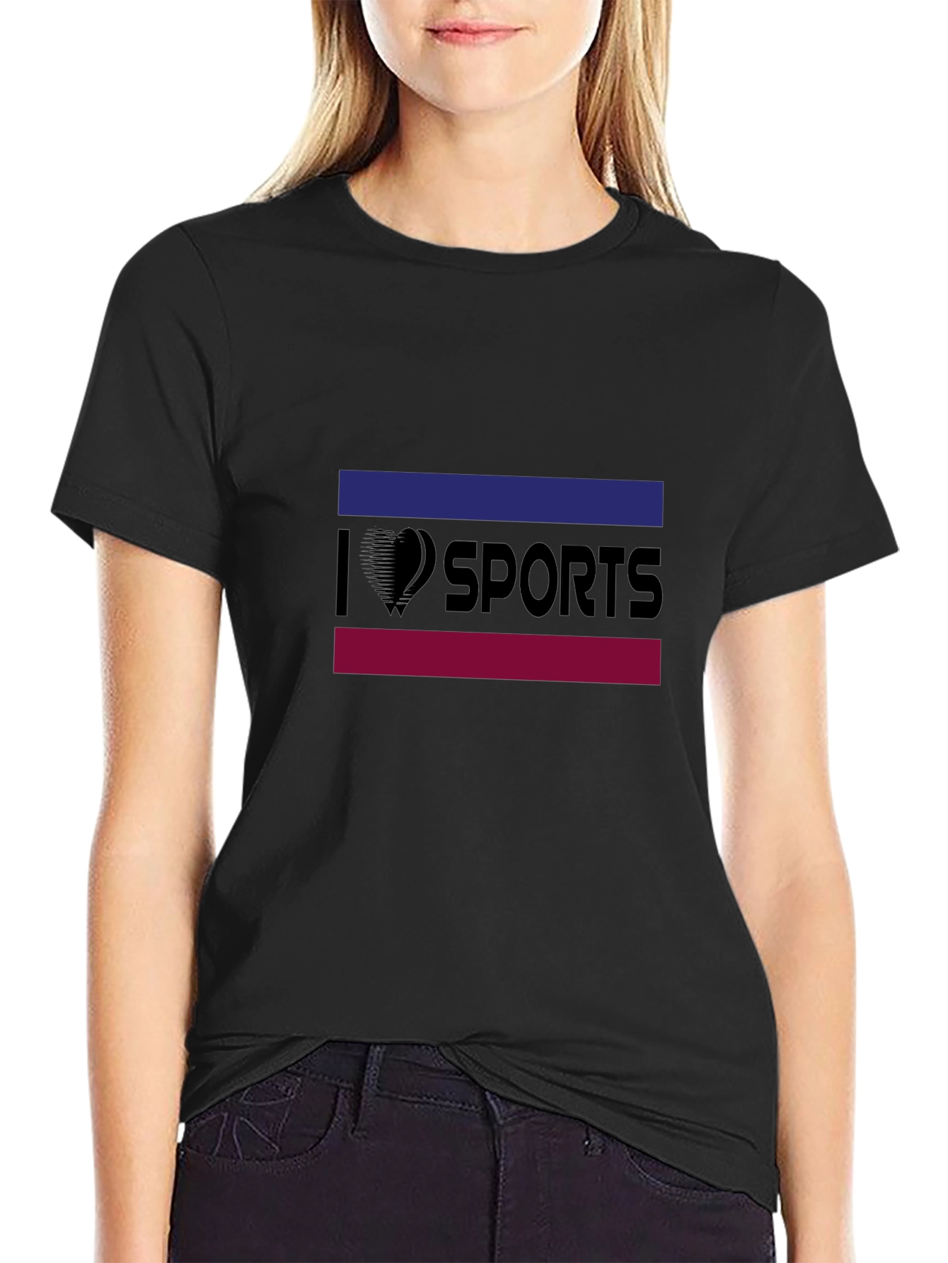 I Heart Sports Black Graphic Tee