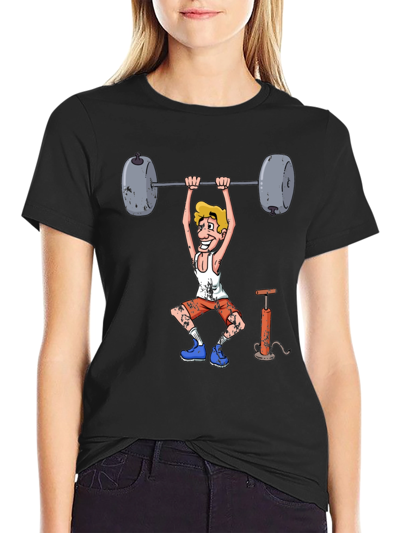 Weightlifter Cartoon Graphic Tee