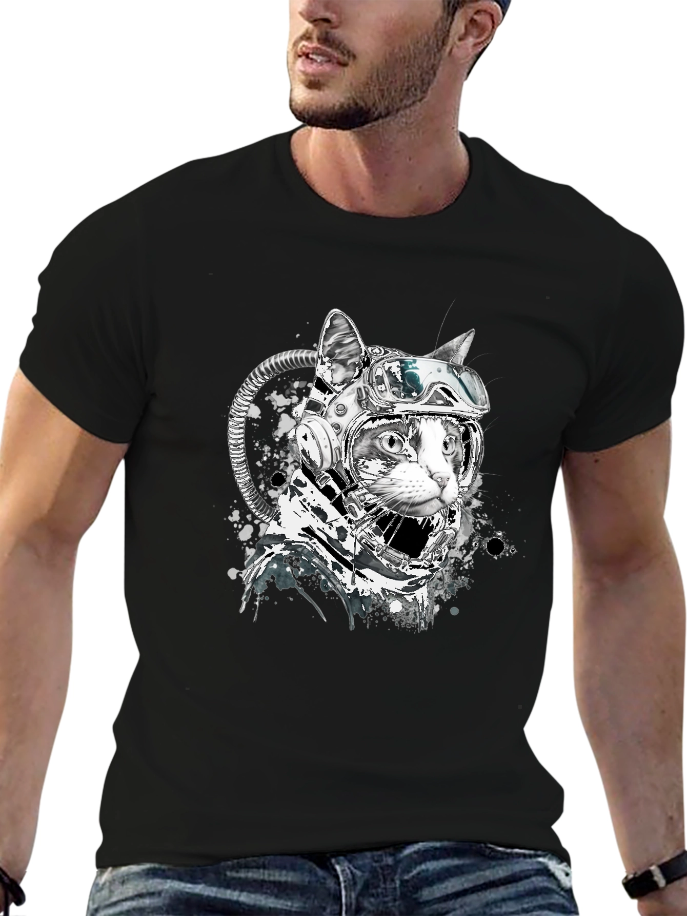 Space Cat T-Shirt - Unique Graphic Tee
