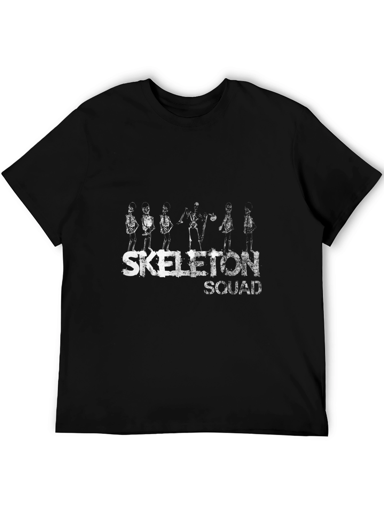Skeleton Squad Graphic Print Black T-Shirt