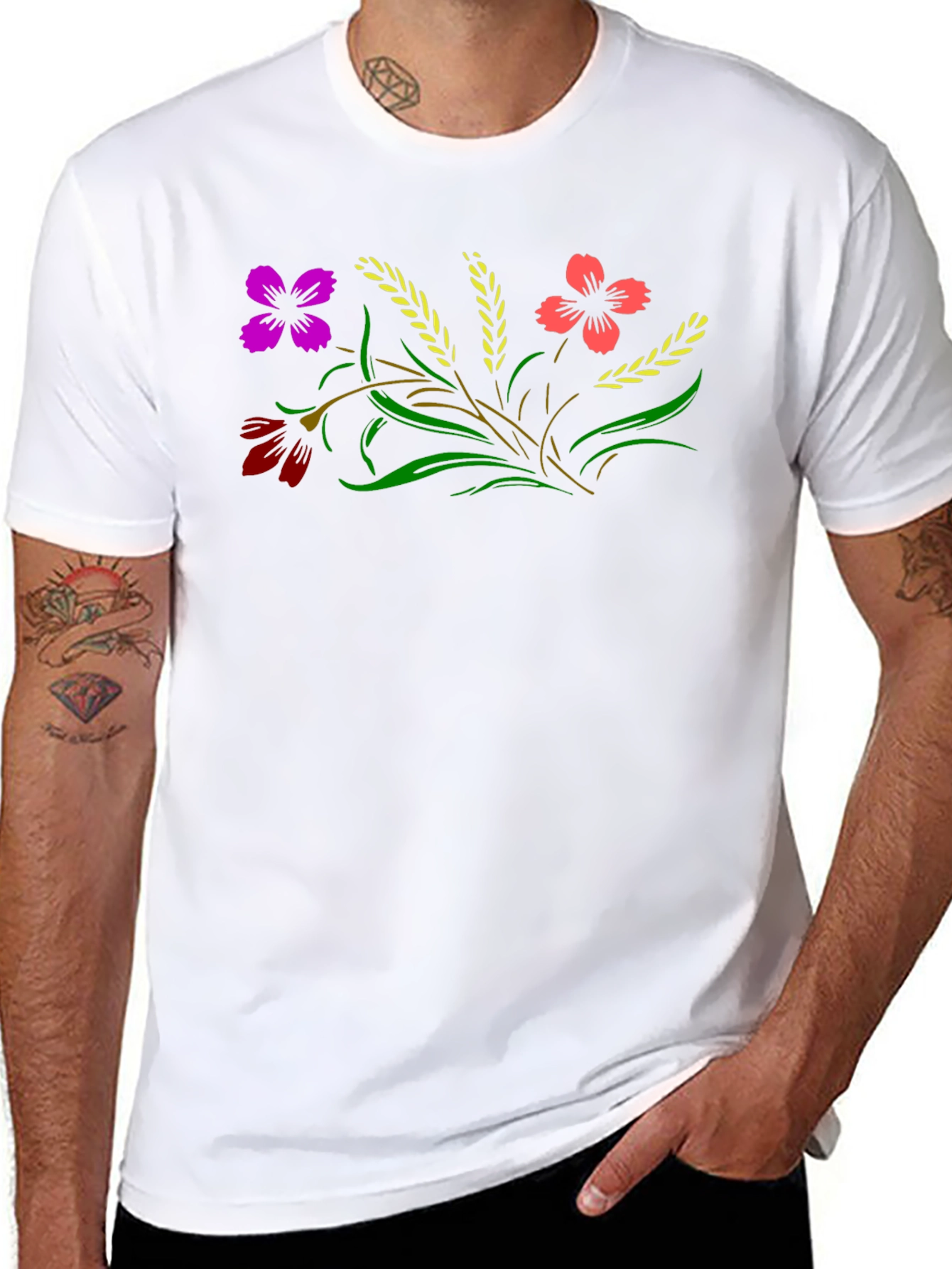 Floral T-Shirt - Black