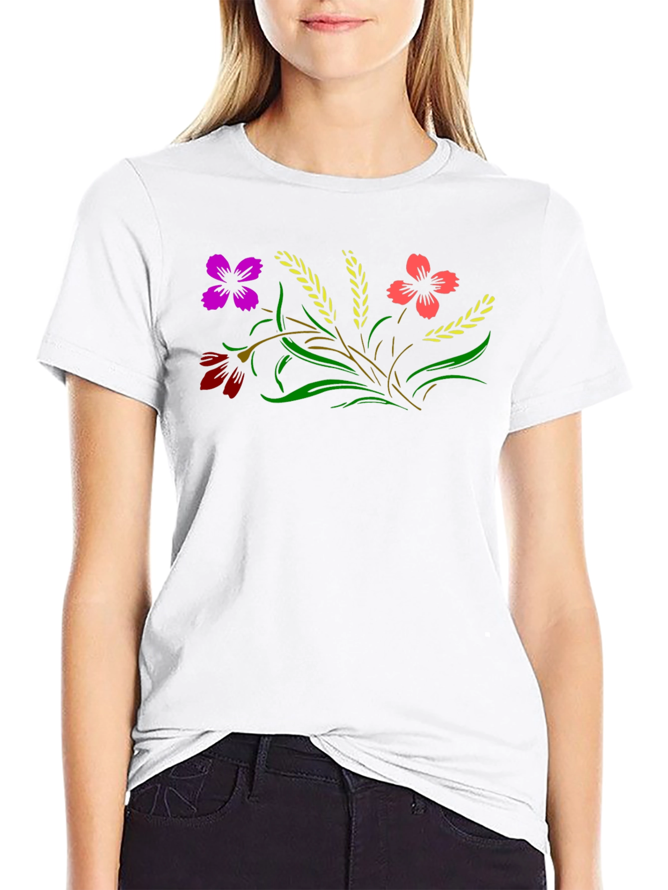 Floral T-Shirt - Black