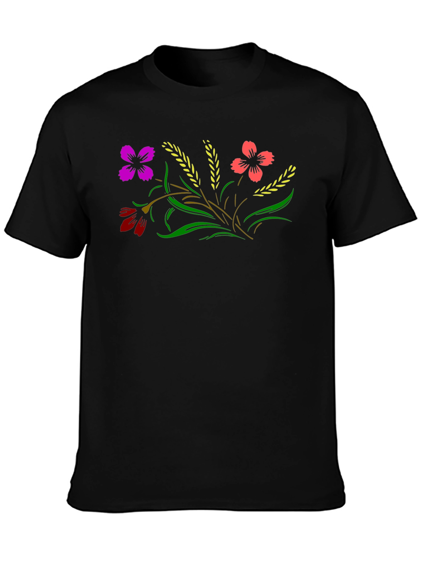 Floral T-Shirt - Black