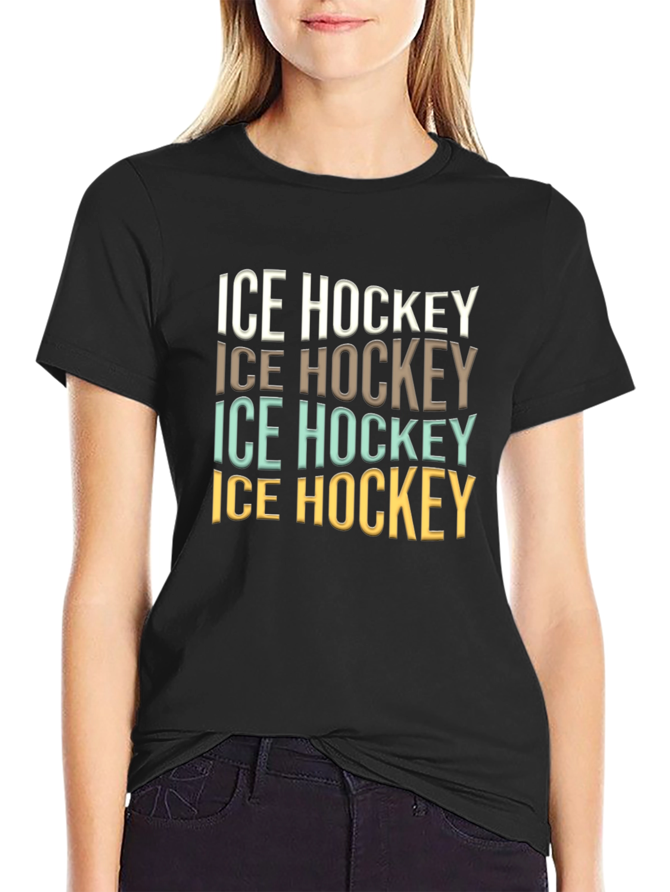 Ice Hockey Graphic Tee - Cool Retro Design