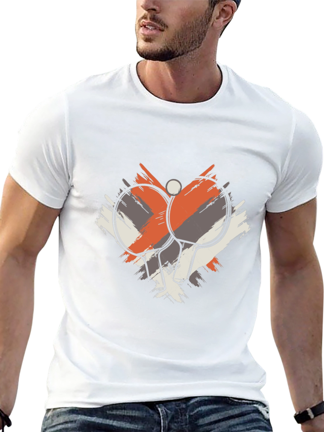 Table Tennis Graphic Tee - Black Cotton T-Shirt