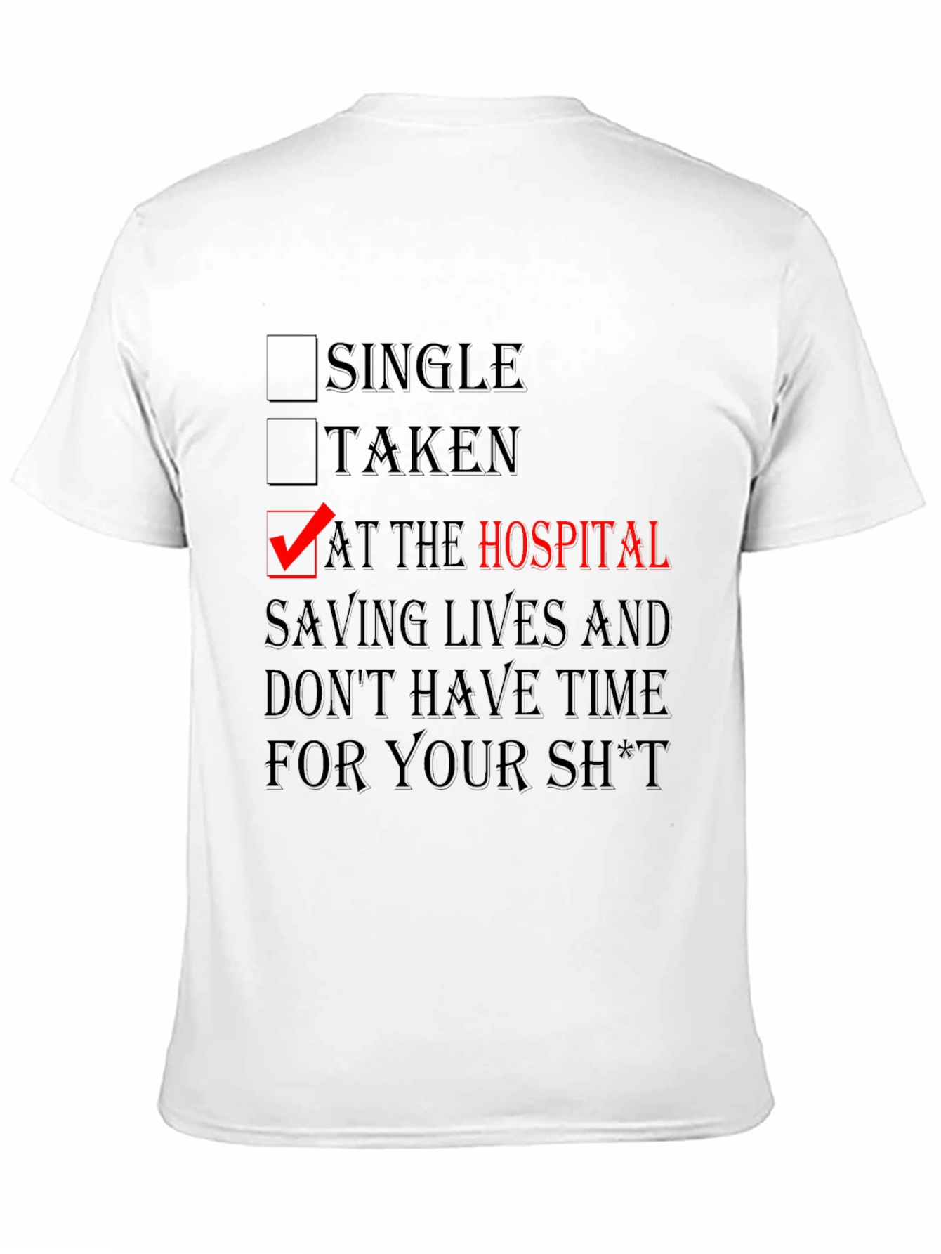 At The Hospital Saving Lives Black Graphic Tee