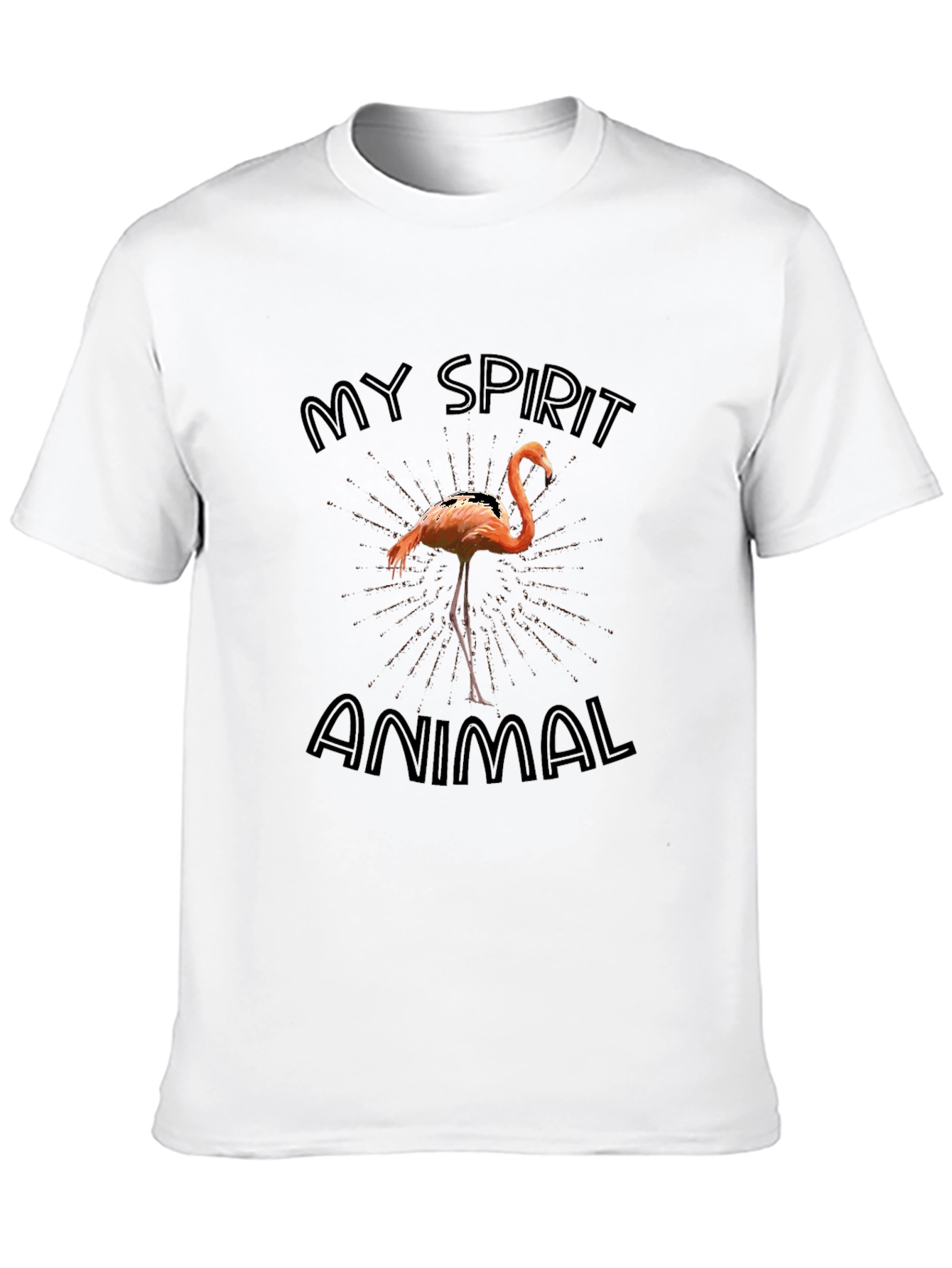Flamingo Spirit Animal T-Shirt - Black Graphic Tee