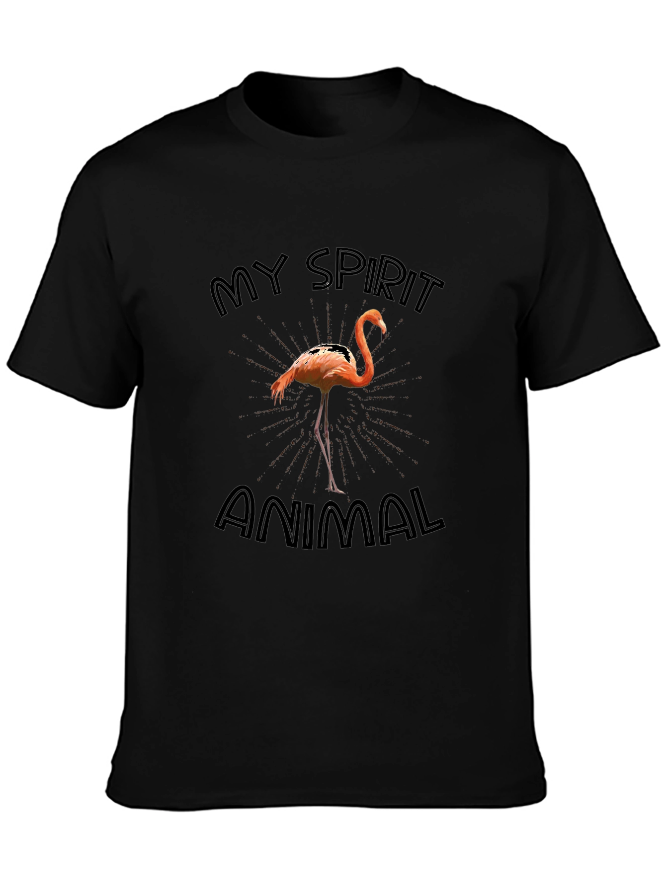 Flamingo Spirit Animal T-Shirt - Black Graphic Tee