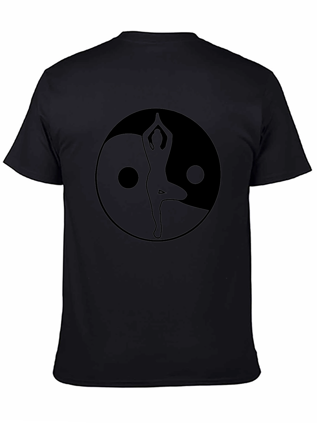 Yin Yang Yoga Silhouette Graphic Tee - Black