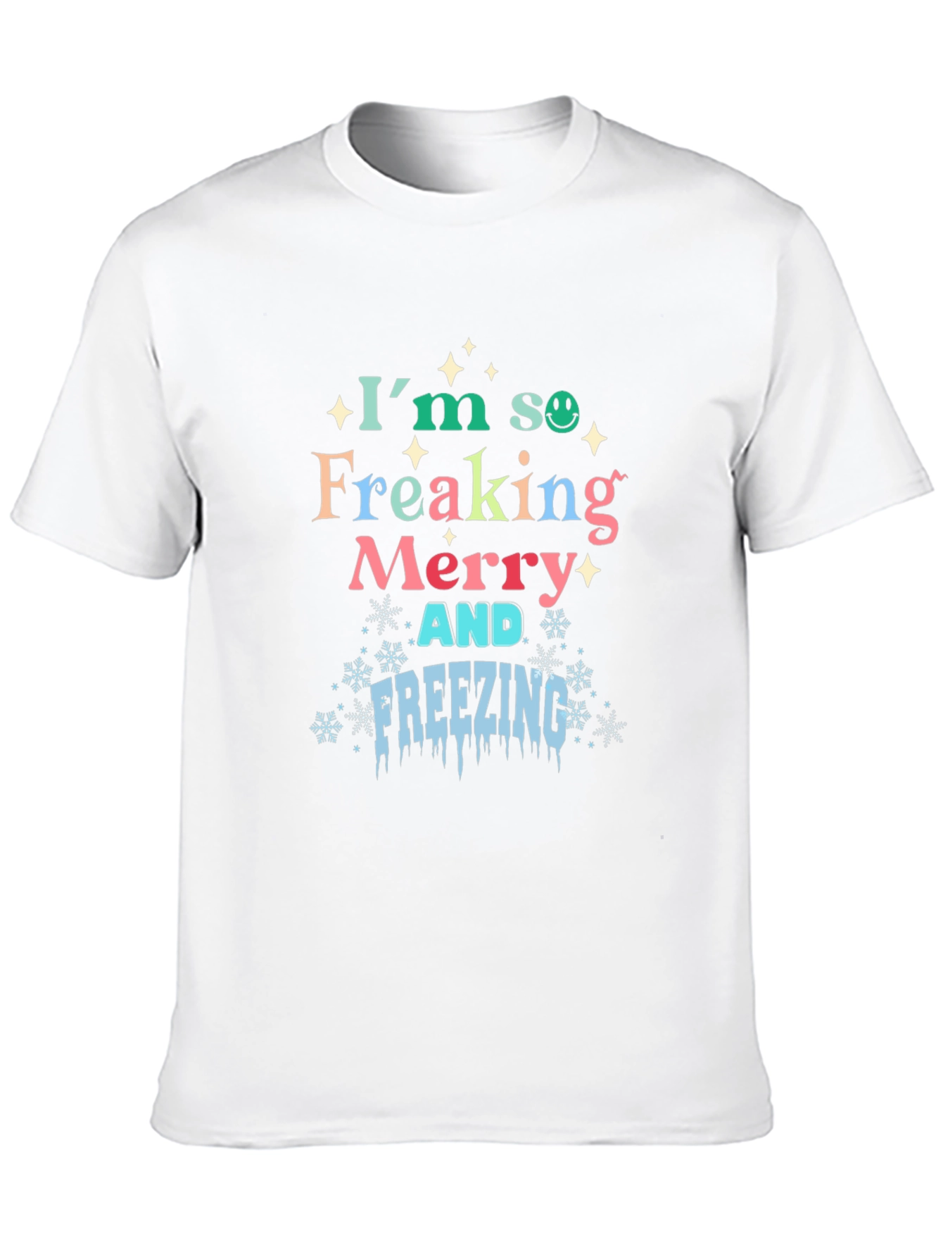 Merry & Freezing Graphic Tee - Holiday T-Shirt
