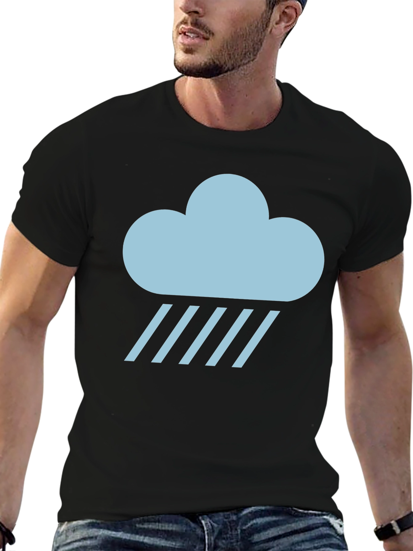 Rainy Cloud Graphic T-Shirt - Black