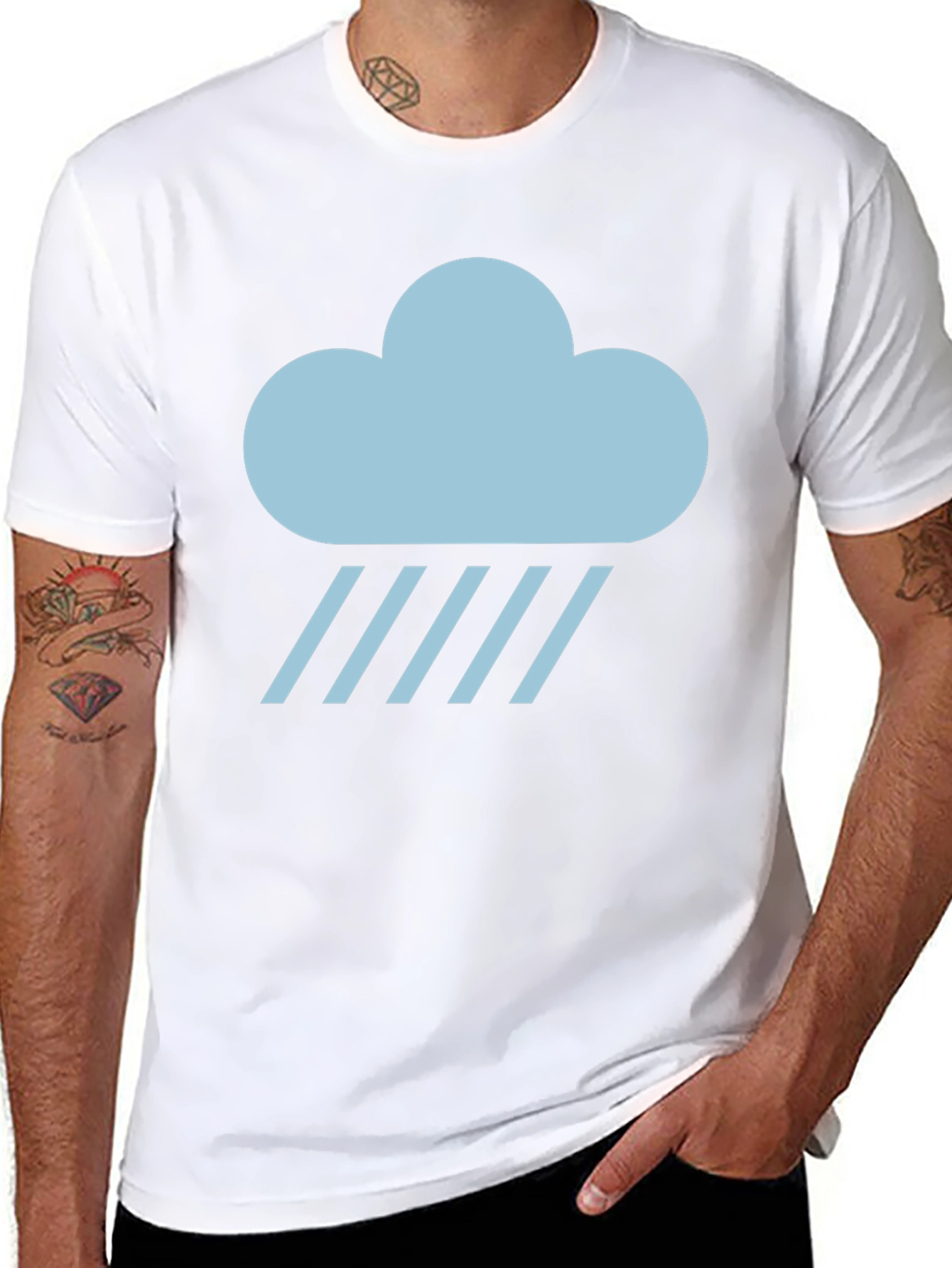 Rainy Cloud Graphic T-Shirt - Black