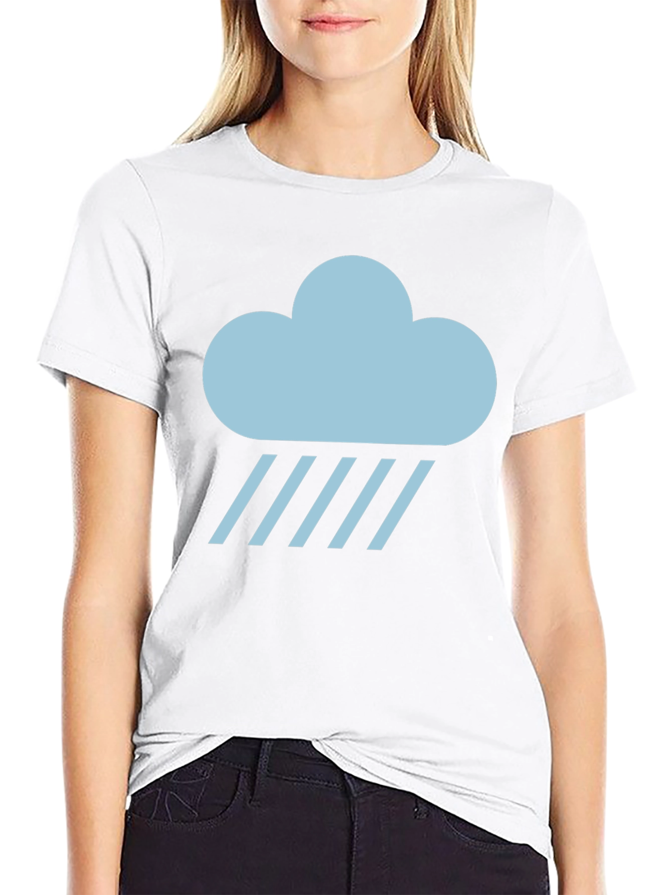 Rainy Cloud Graphic T-Shirt - Black