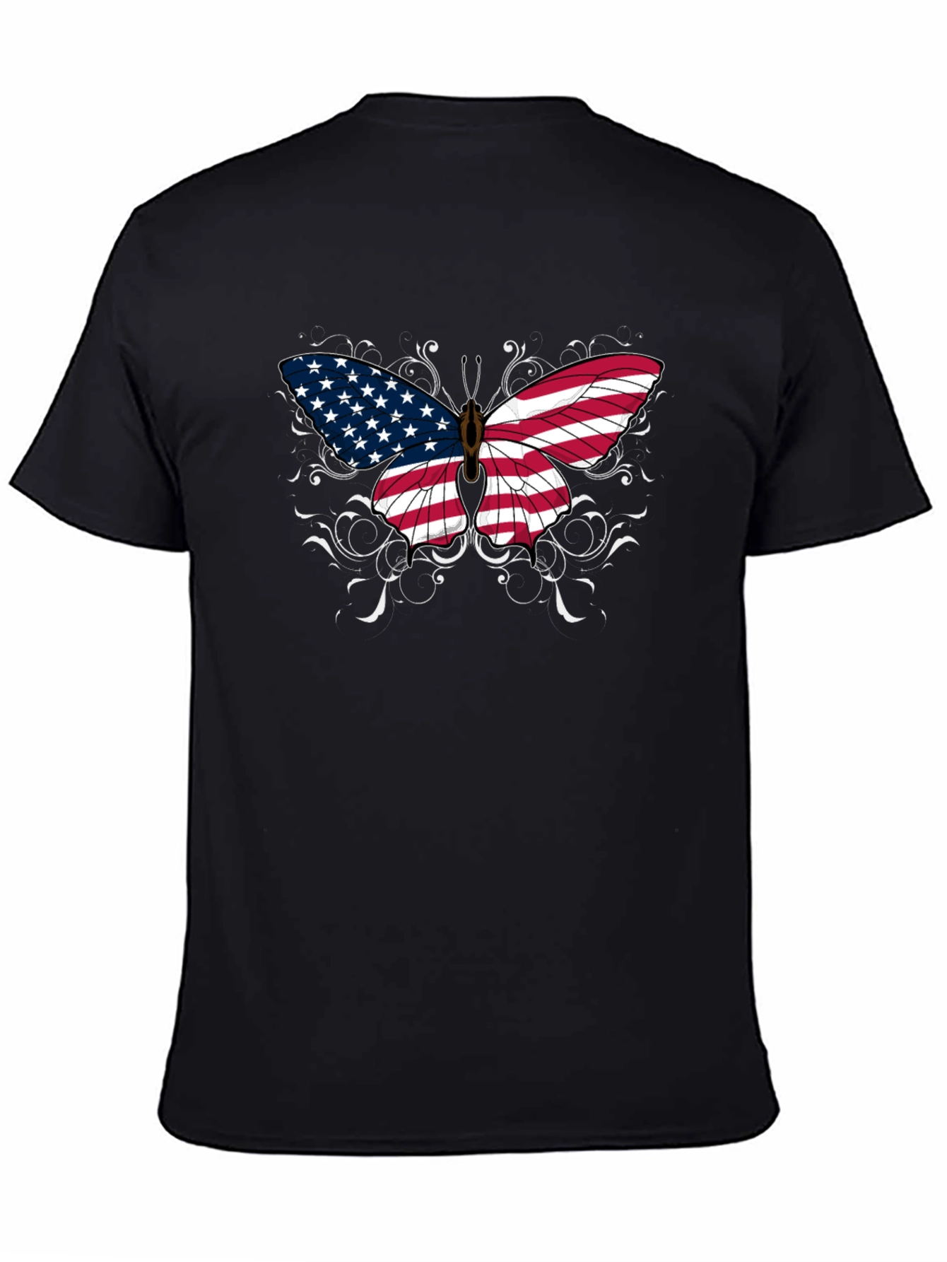 American Flag Butterfly Graphic T-Shirt