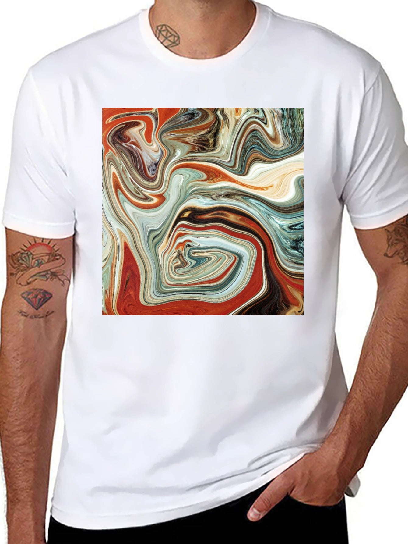 Abstract Art Swirl T-Shirt - Modern Graphic Tee