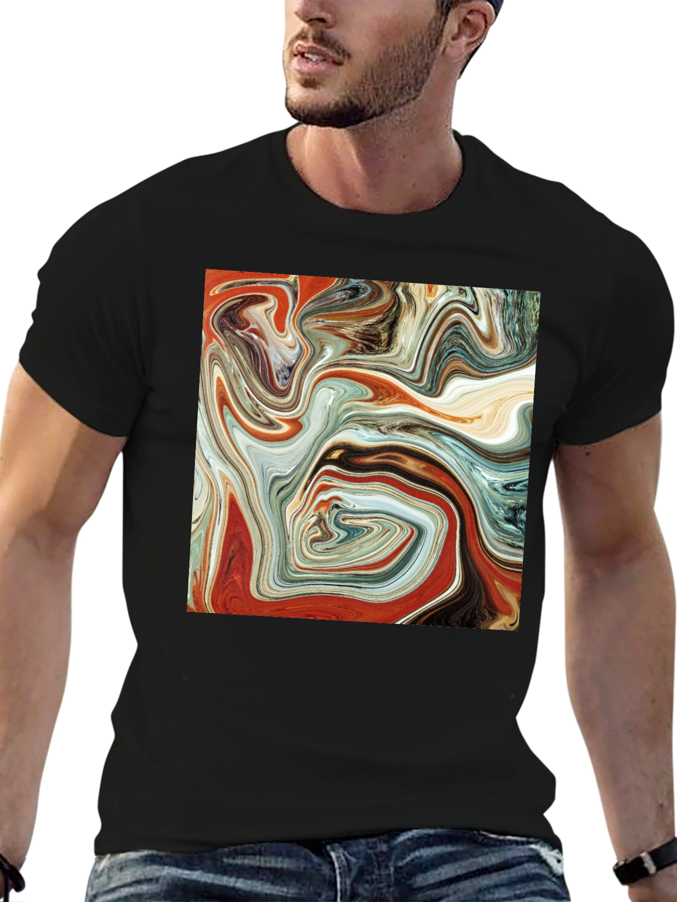 Abstract Art Swirl T-Shirt - Modern Graphic Tee