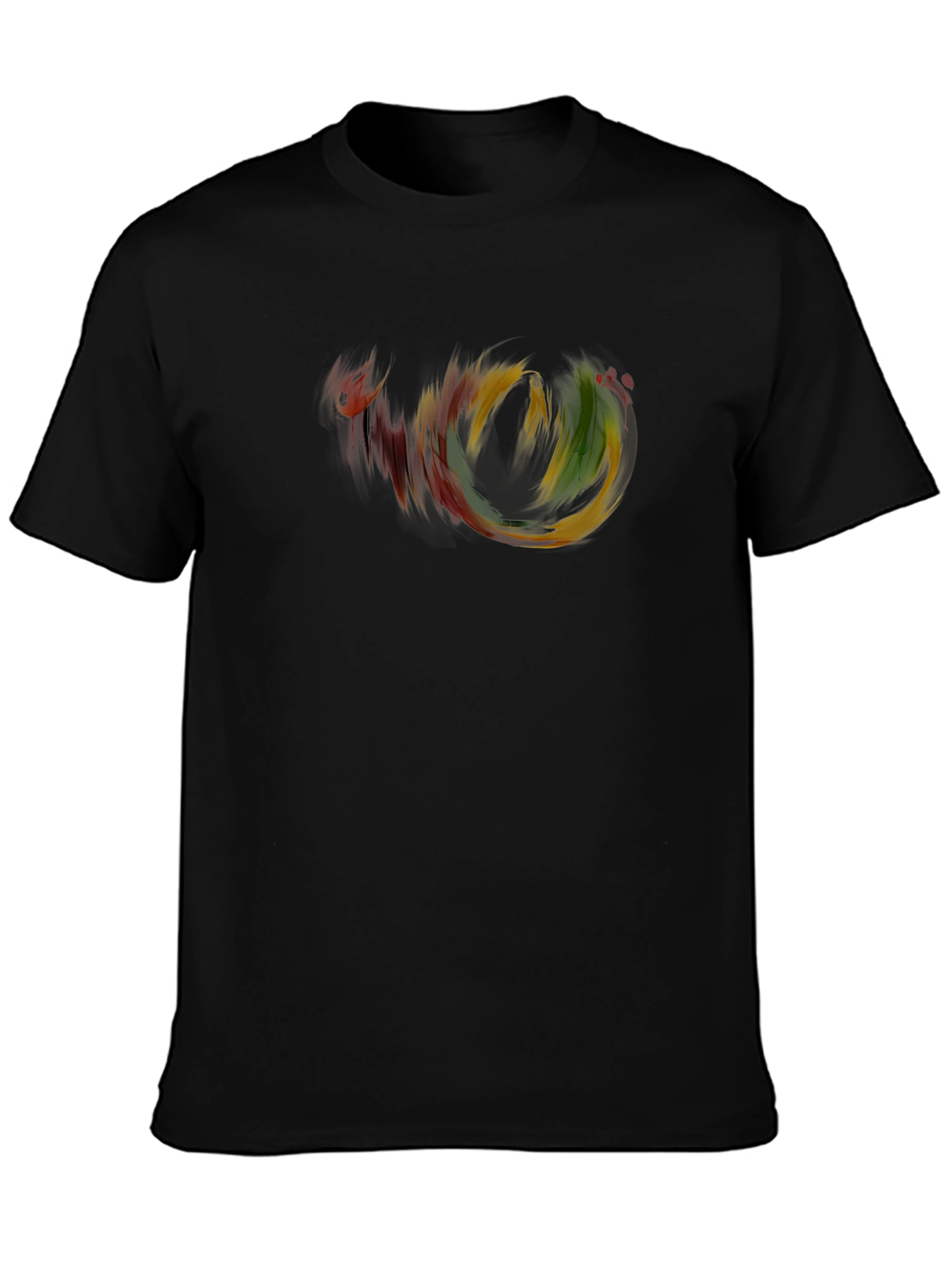 Abstract Swirl Graphic Black T-Shirt