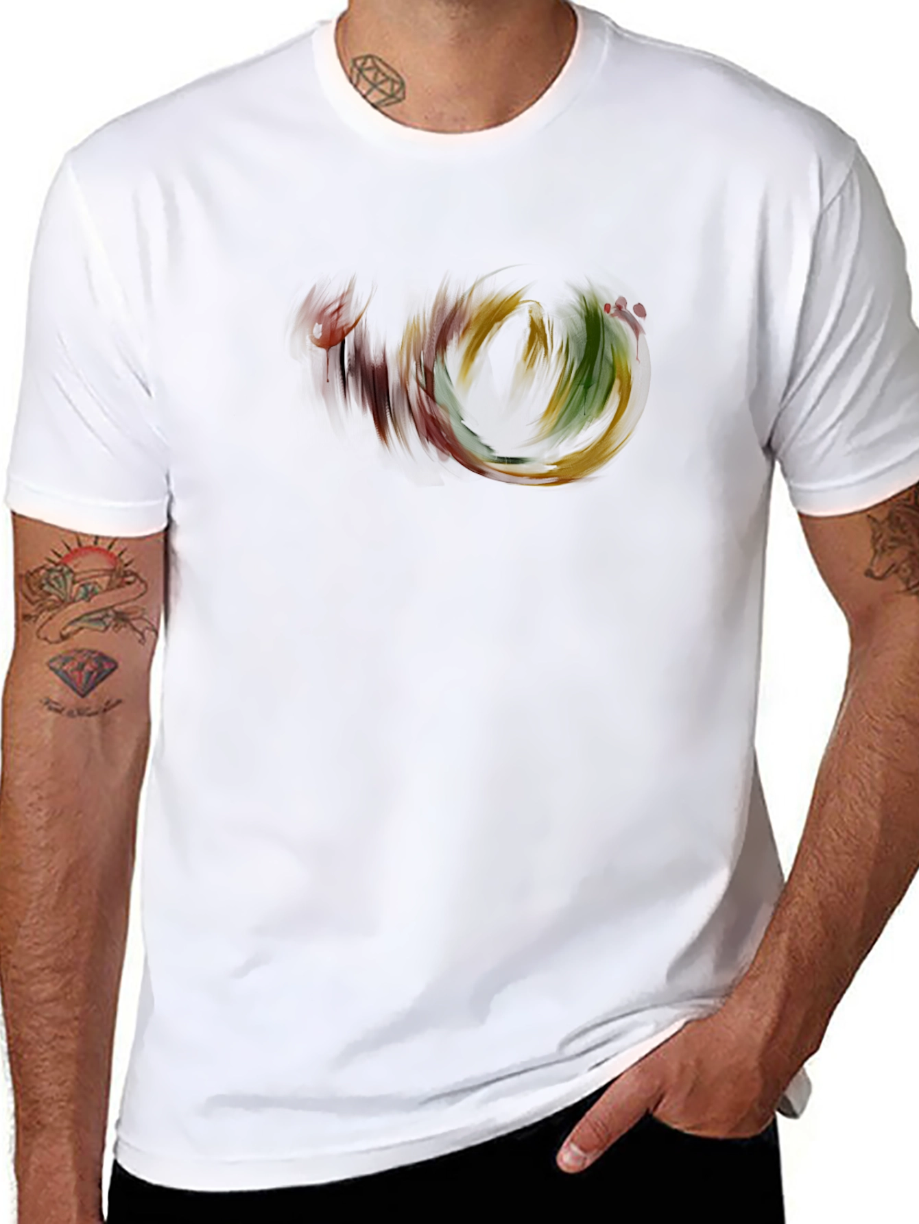 Abstract Swirl Graphic Black T-Shirt