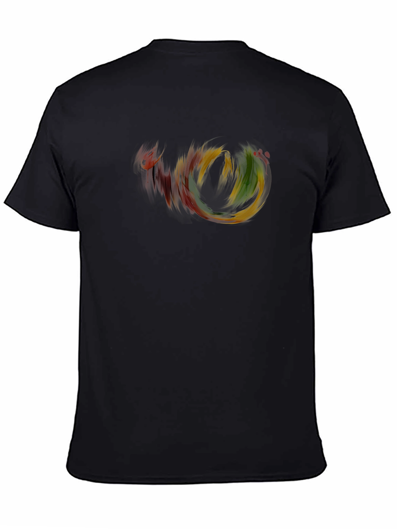 Abstract Swirl Graphic Black T-Shirt