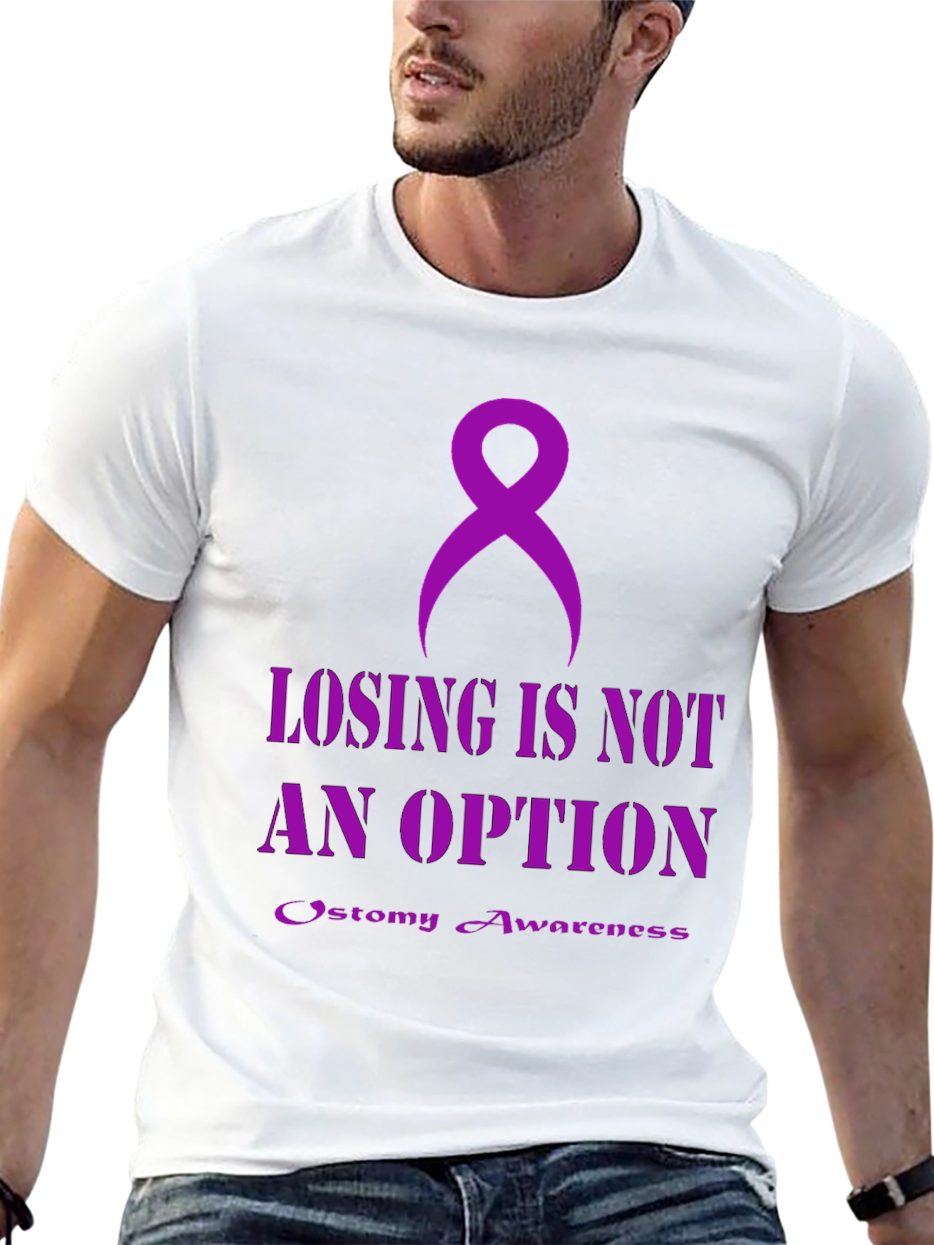 Ostomy Awareness T-Shirt - Losing is Not an Option