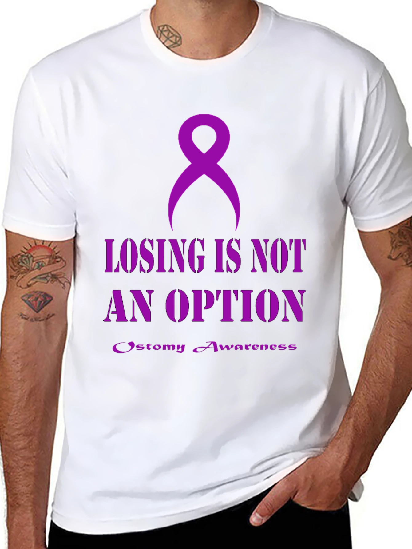 Ostomy Awareness T-Shirt - Losing is Not an Option