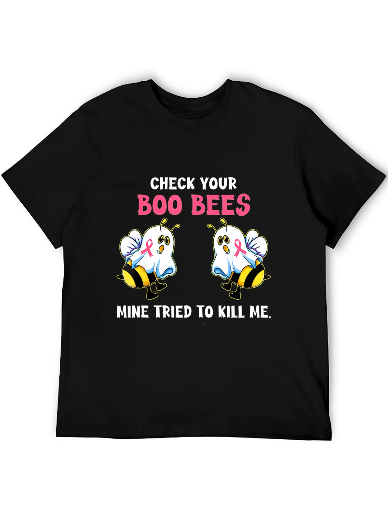 Boo Bees T-Shirt Breast Cancer Awareness Halloween Tee