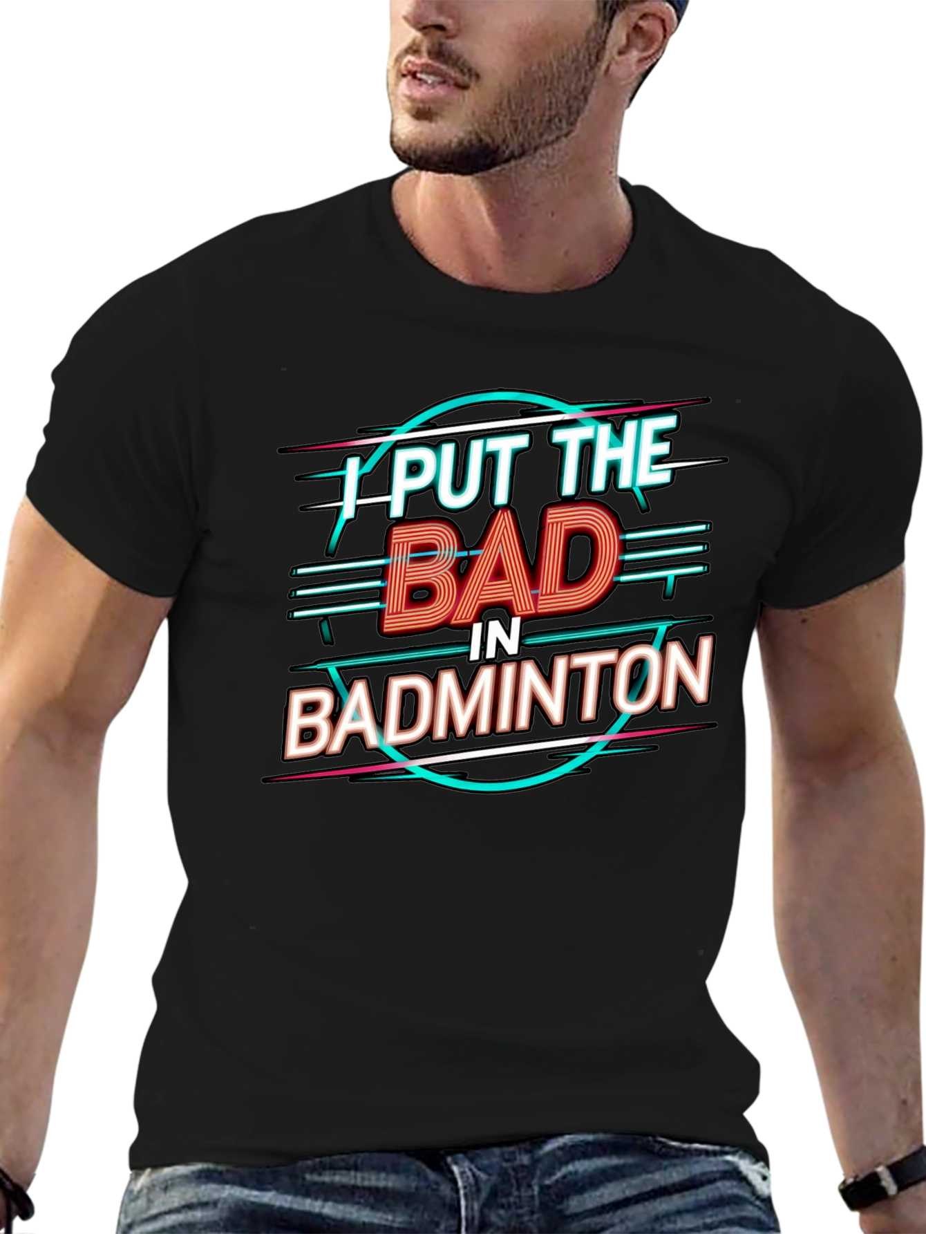 Badminton Pun Graphic Tee - Black Cotton Shirt