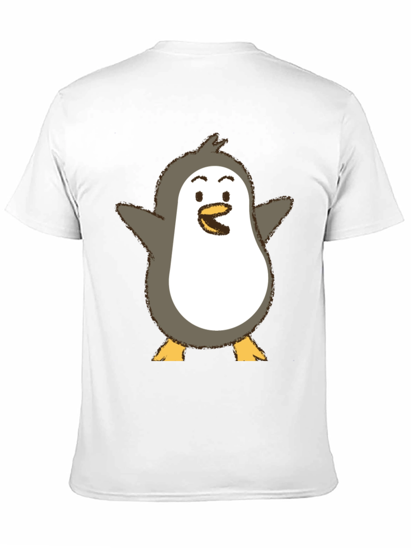 Cute Penguin Graphic Print Black T-Shirt