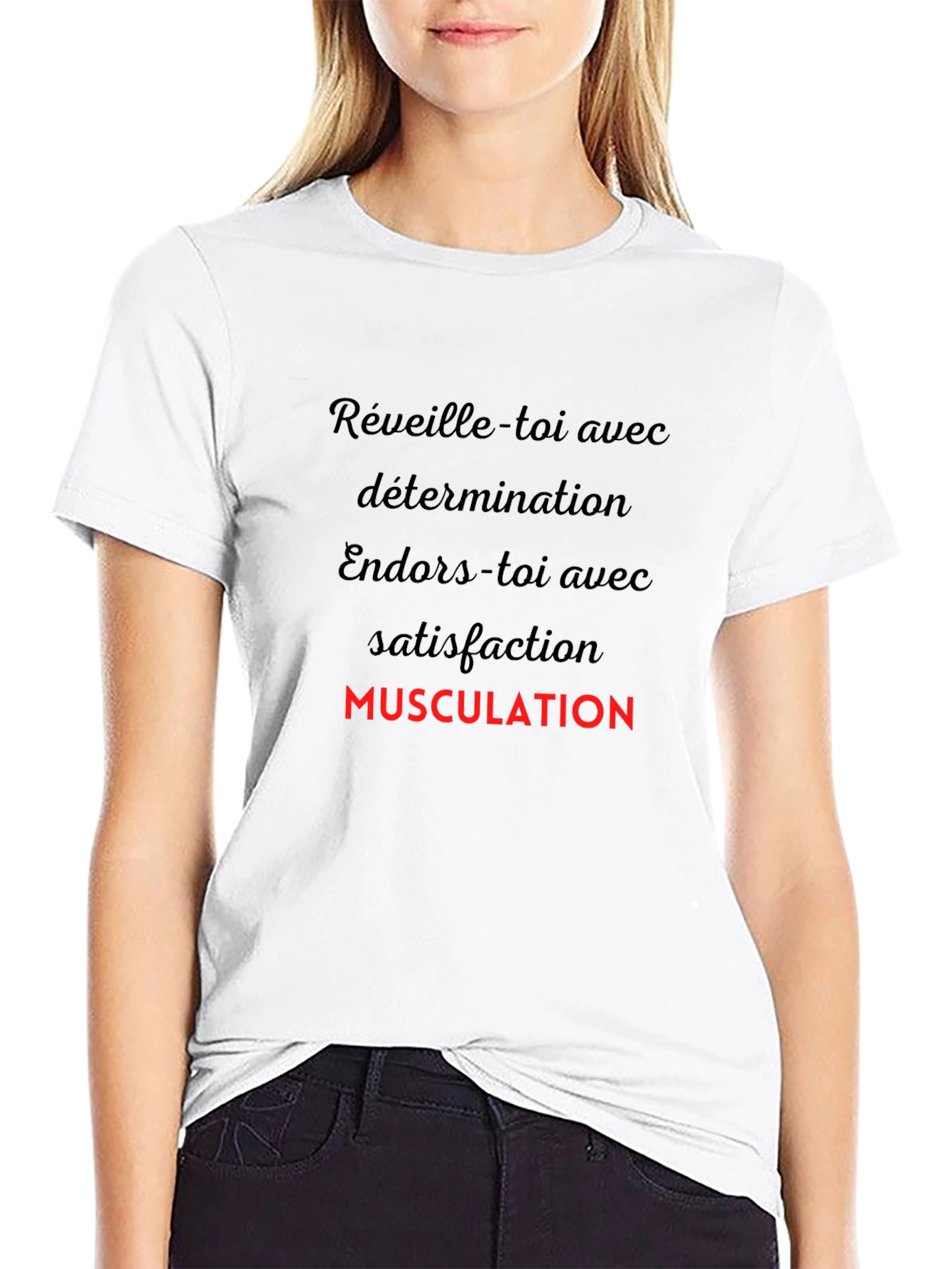Motivational Black T-Shirt - Musculation Design