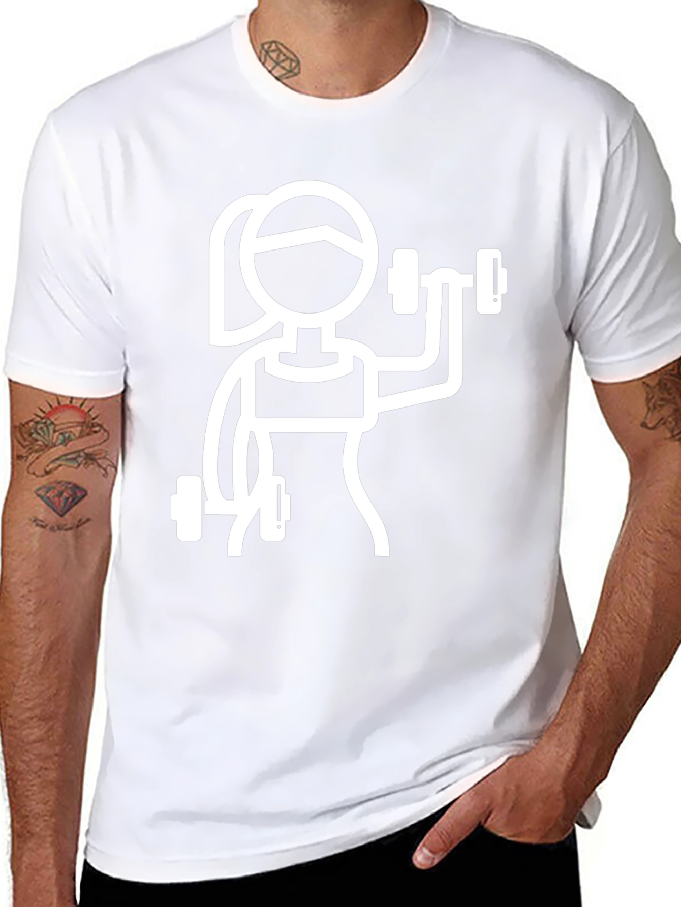 Fitness Graphic Tee - Weightlifting Woman Design