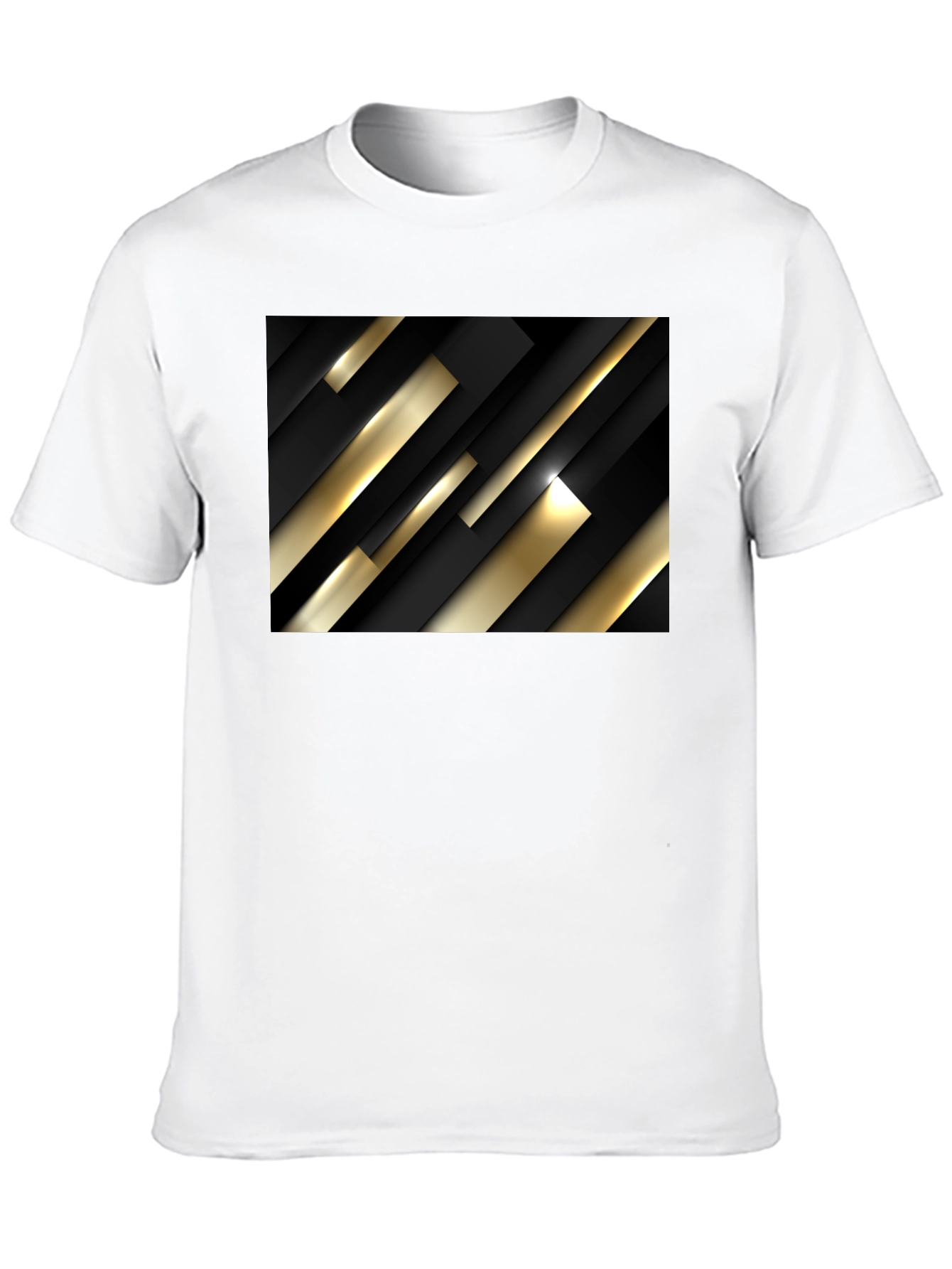 Modern Geometric Black and Gold T-Shirt