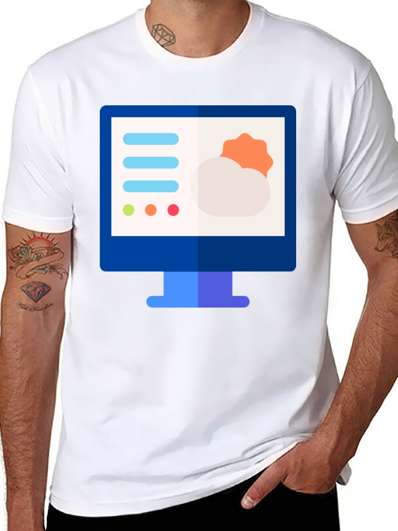 Weather Forecast Graphic Tee - Black Cotton Shirt
