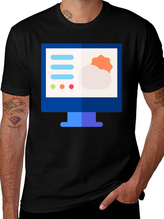 Weather Forecast Graphic Tee - Black Cotton Shirt