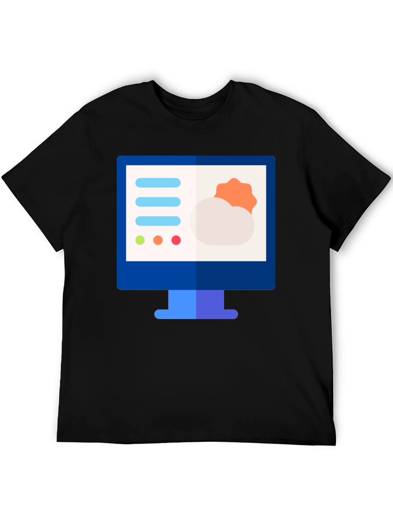 Weather Forecast Graphic Tee - Black Cotton Shirt