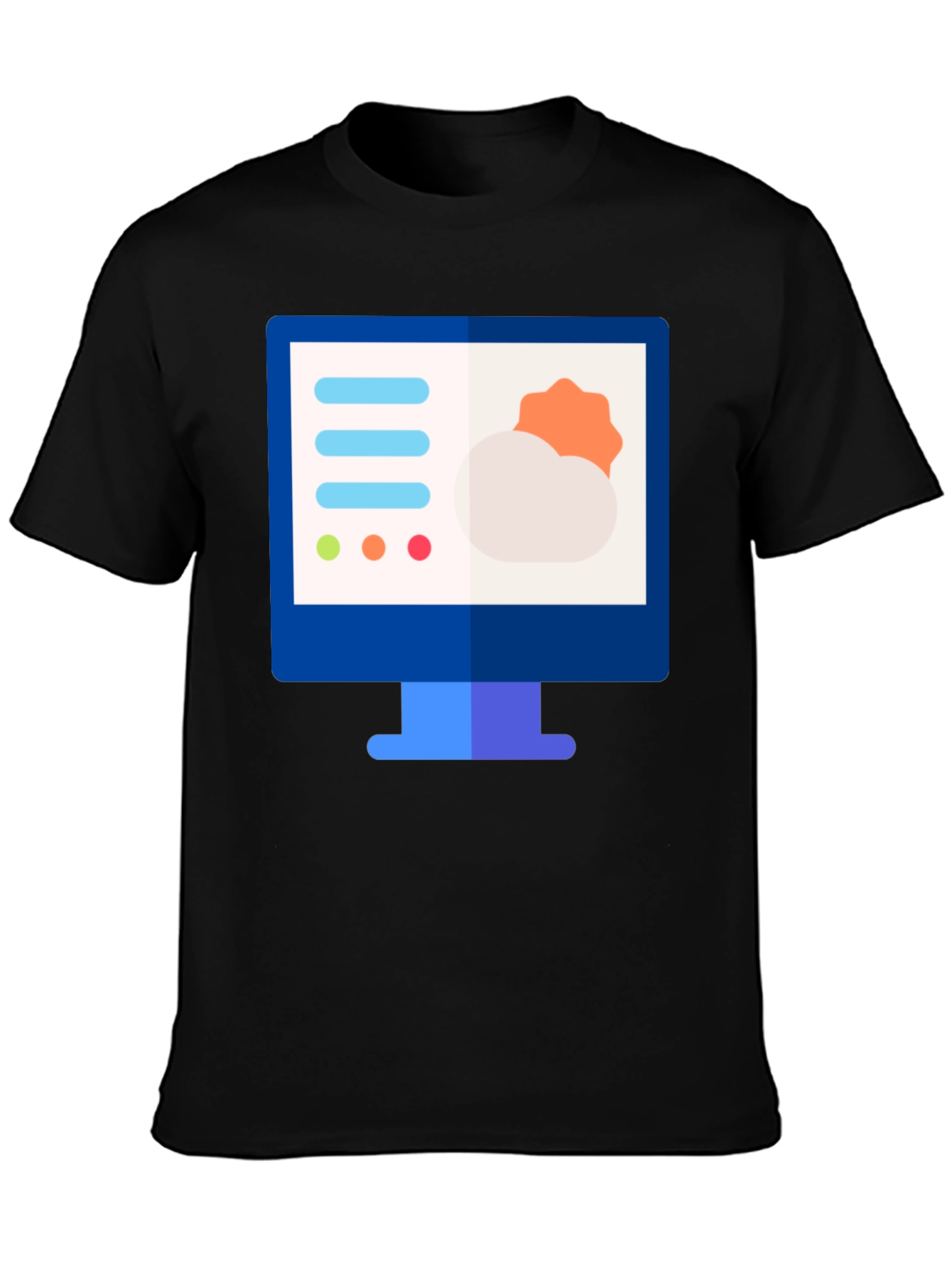 Weather Forecast Graphic Tee - Black Cotton Shirt